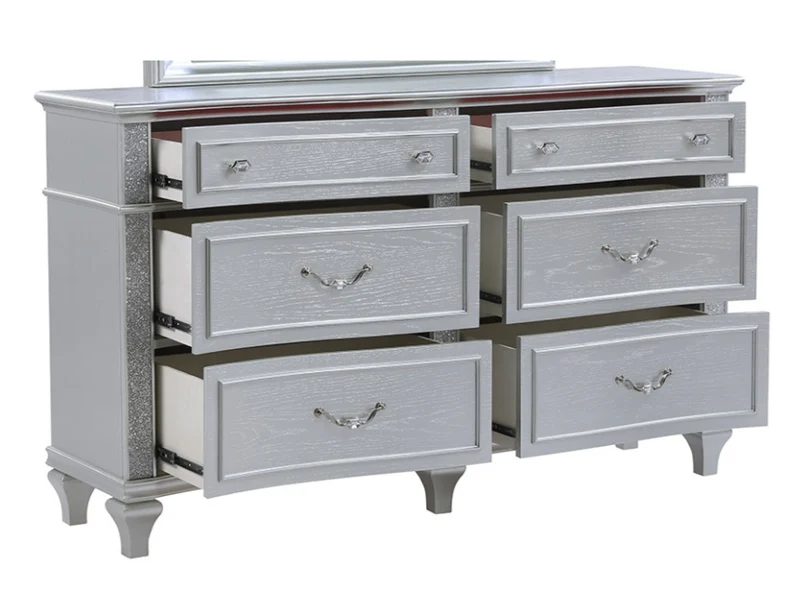 Mystic King 4PC Bedroom Set Silver - Image 10