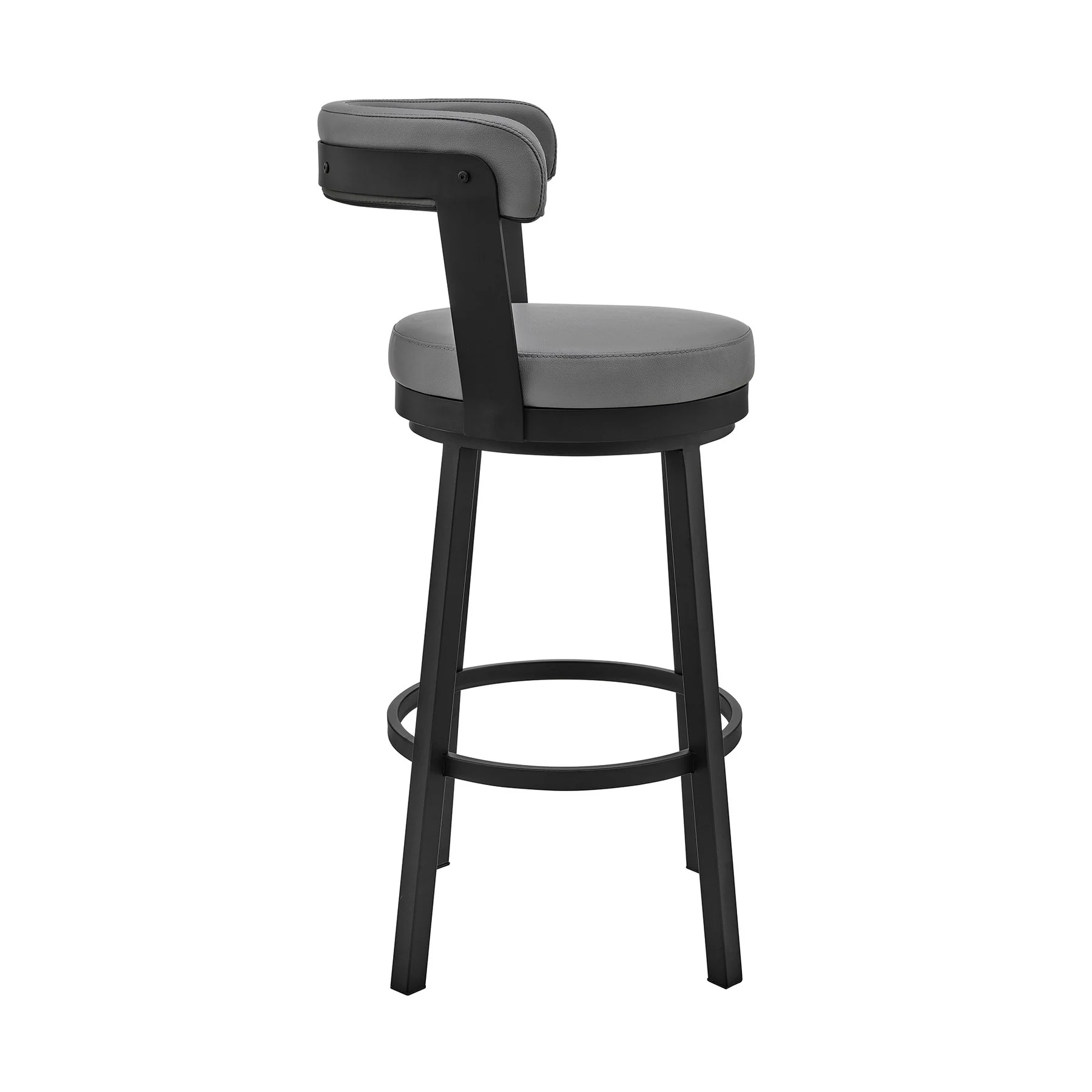 Naomi and Bryant 4-Piece Counter Height Dining Set in Black Metal and Gray Faux Leather - Image 3