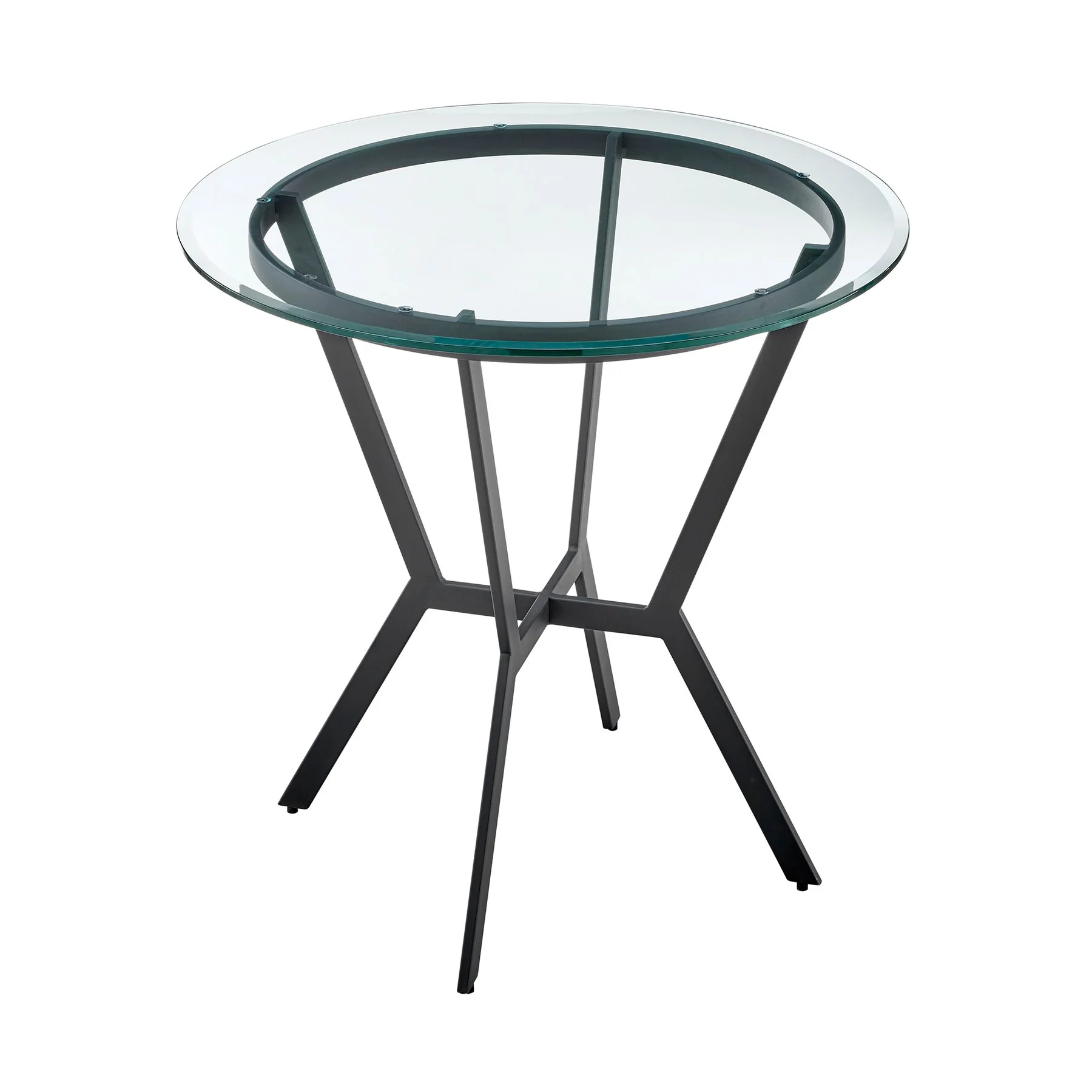 Naomi and Bryant 5-Piece Counter Height Dining Set in Black Metal and Gray Faux Leather - Image 5