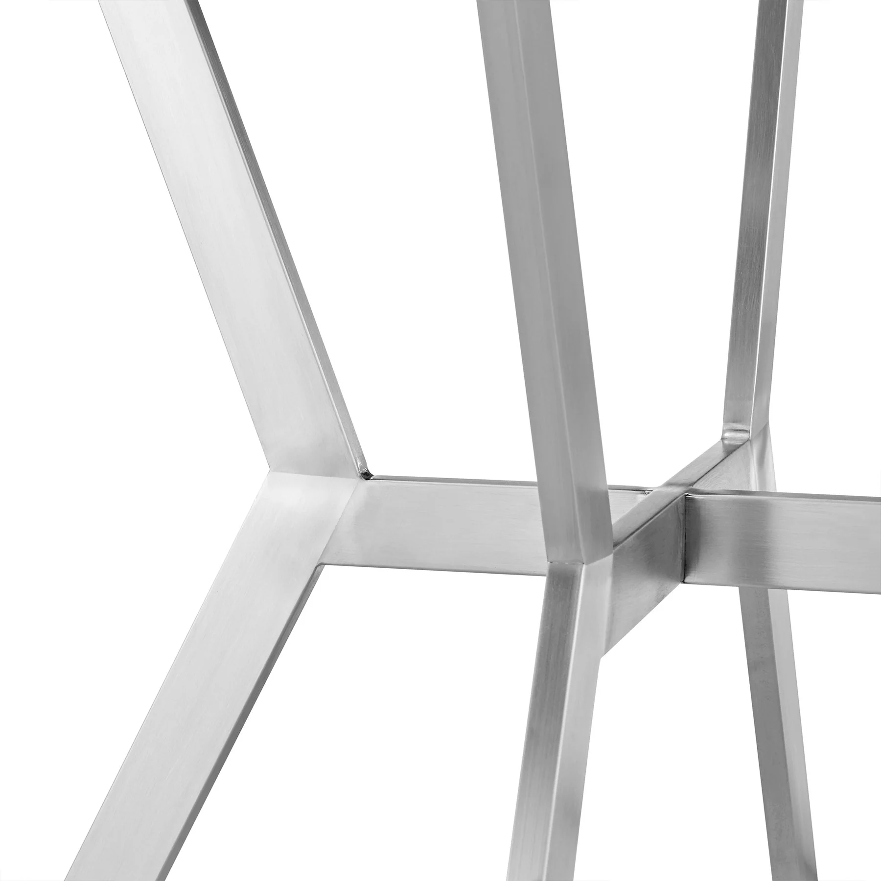 Naomi and Roman 5-Piece Counter Height Dining Set in Brushed Stainless Steel and Gray Faux Leather - Image 8
