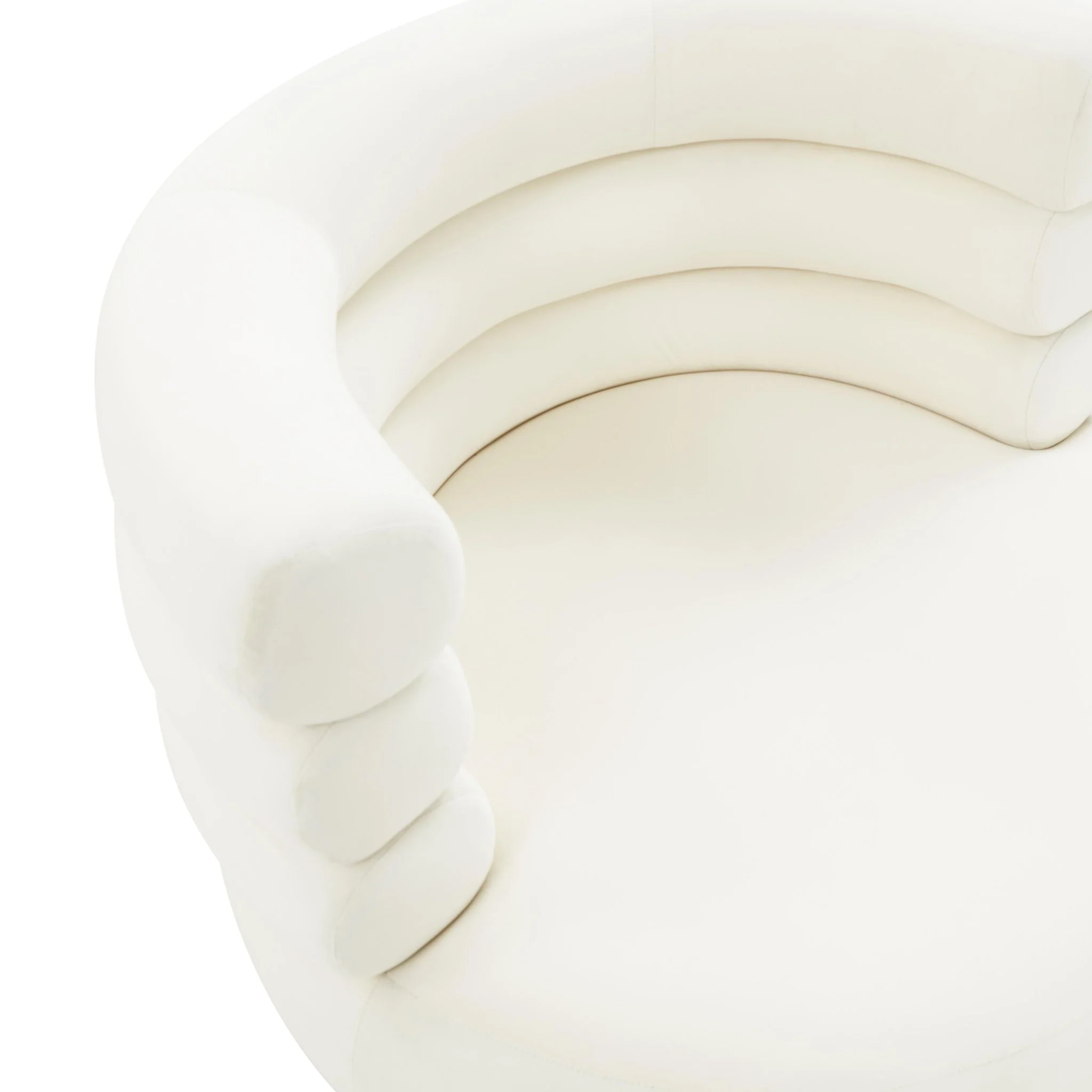 Naomi Cream Velvet Swivel Chair - Image 6