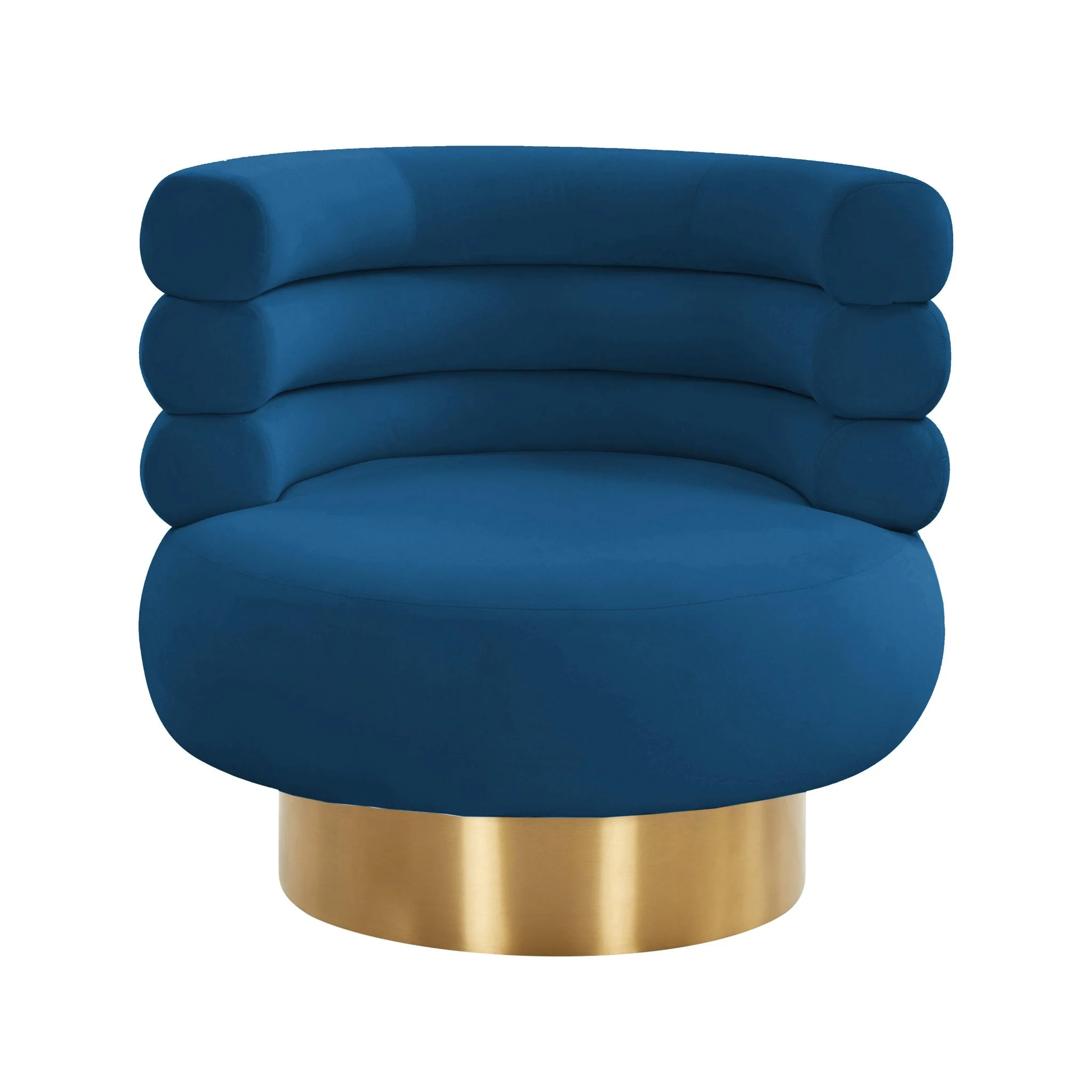 Naomi Navy Velvet Swivel Chair - Image 3