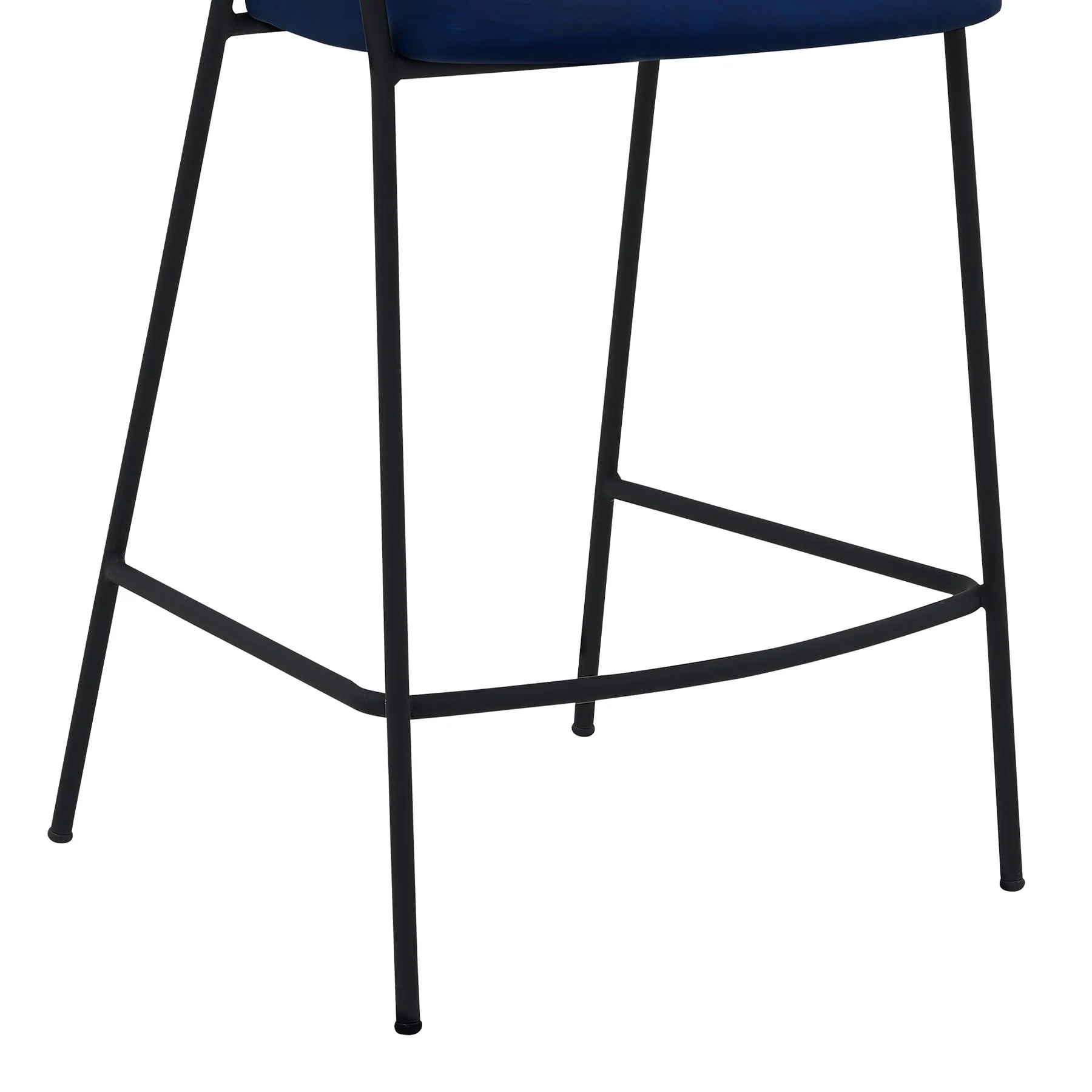 Nara 26" Blue Faux Leather and Metal Counter Height Barstool with Black frame - Image 6