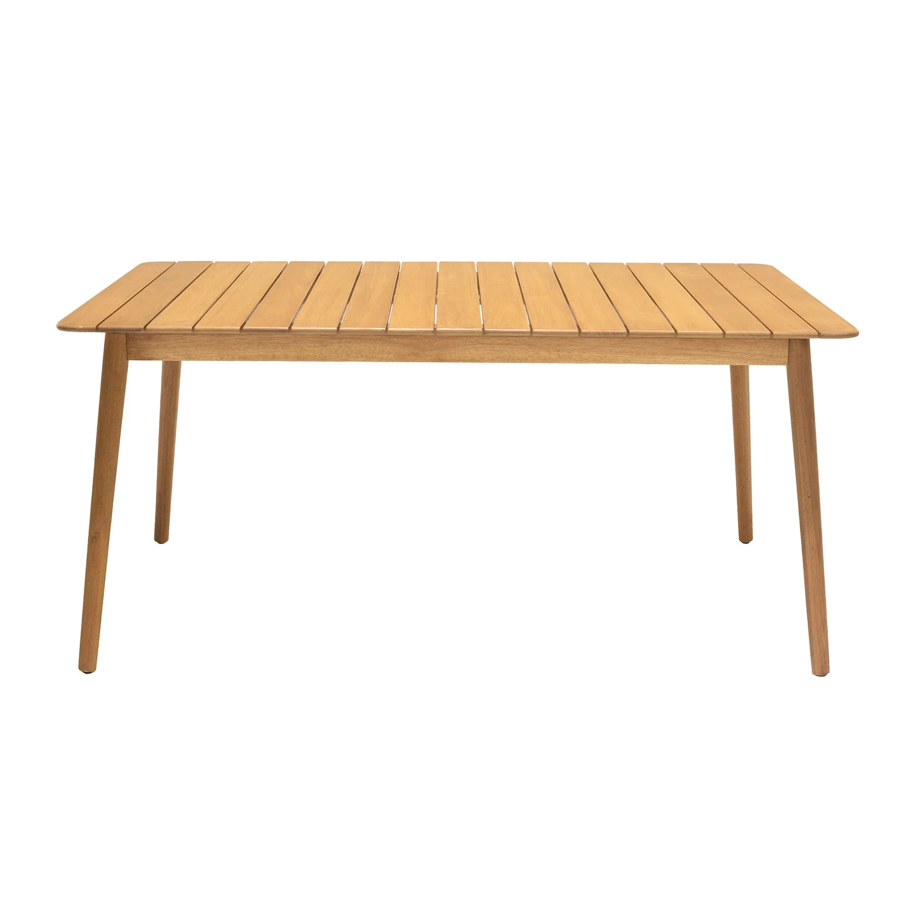 Nassau 5 piece Outdoor Dining Set in Natural Wood Finish Table and Pink Peony Arm Chairs - Image 5