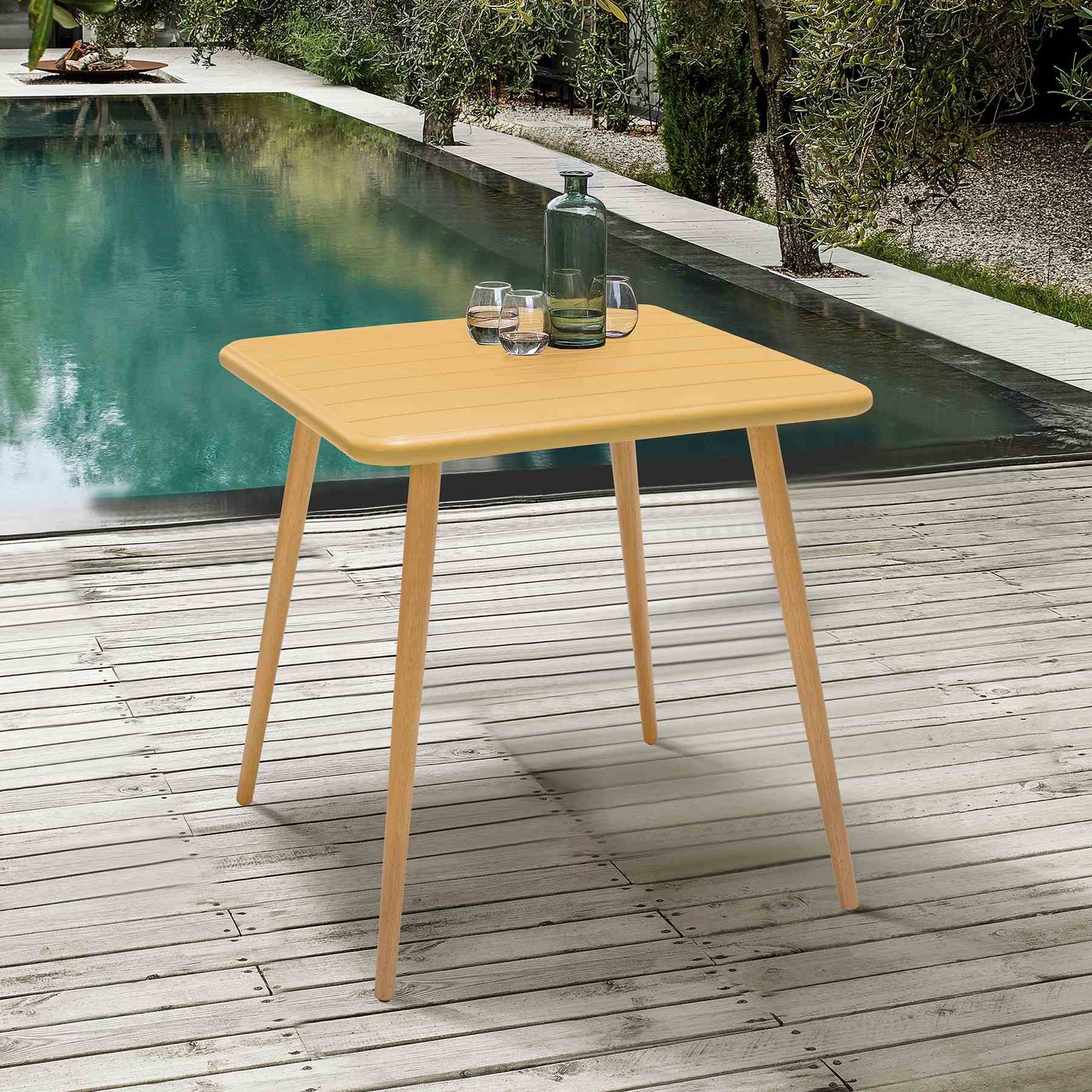 Nassau Square Outdoor Honey Eucalyptus Dining Table - Image 5