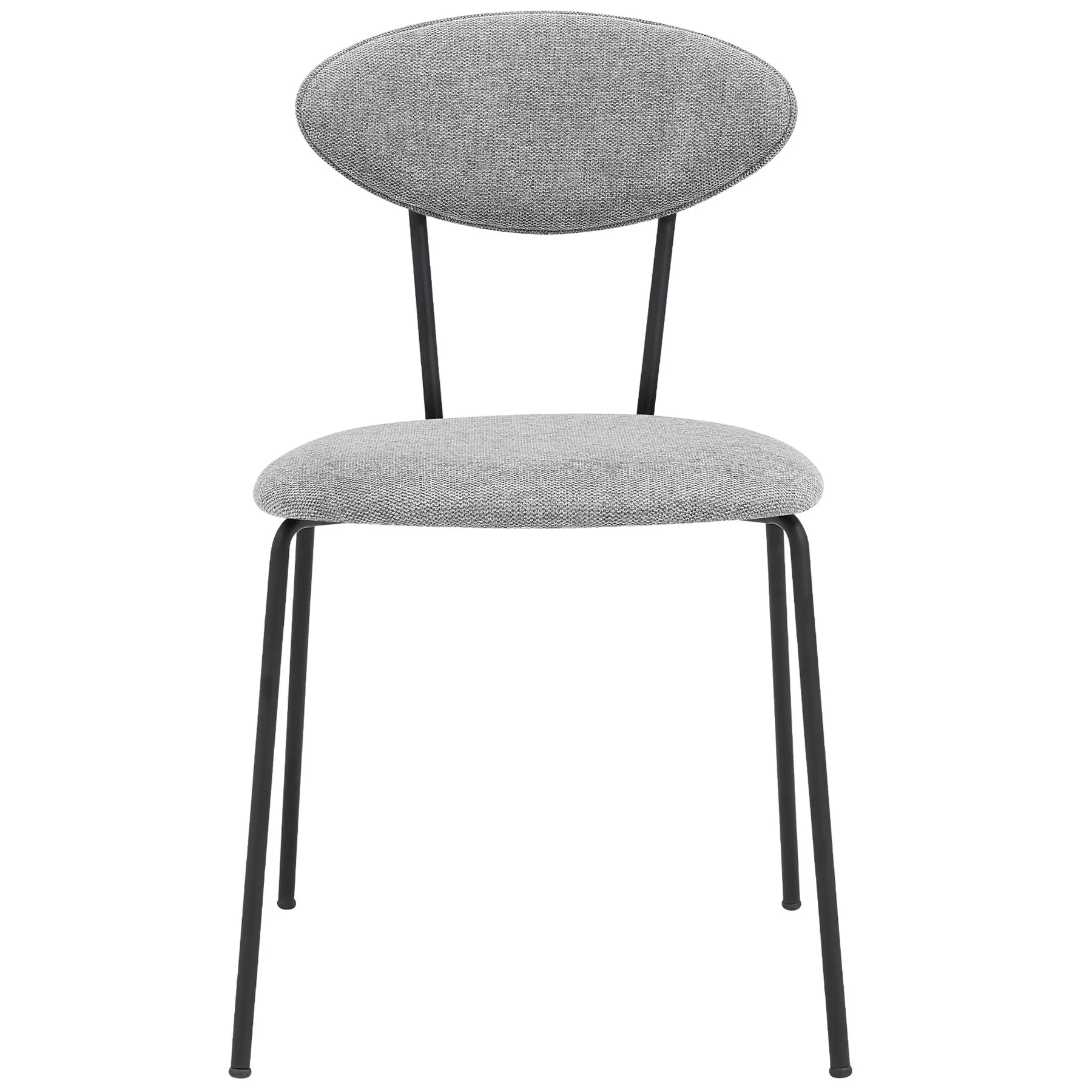 Neo Modern Gray Fabric and Black Metal Dining Room Chairs - Set of 2 - Image 3