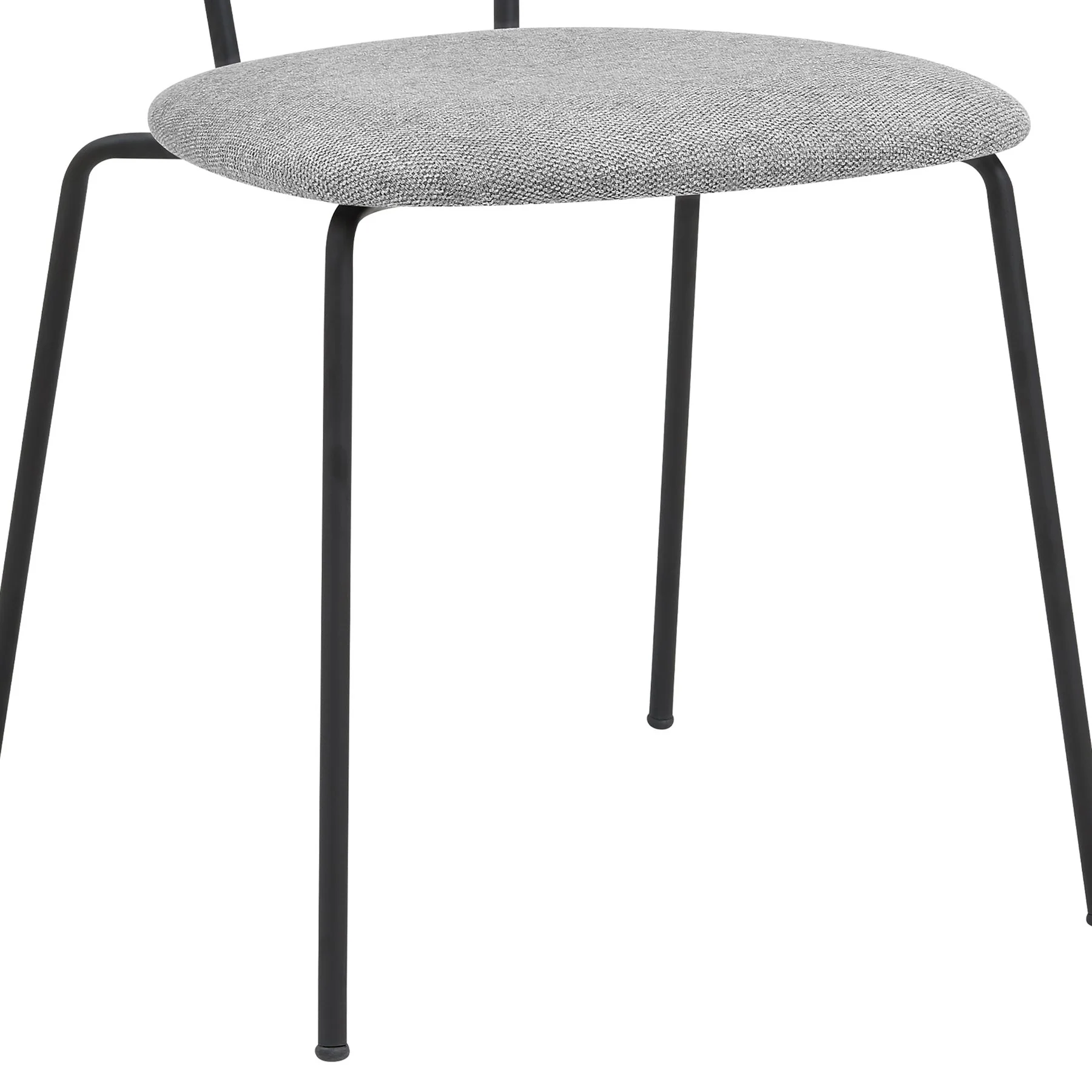 Neo Modern Gray Fabric and Black Metal Dining Room Chairs - Set of 2 - Image 7