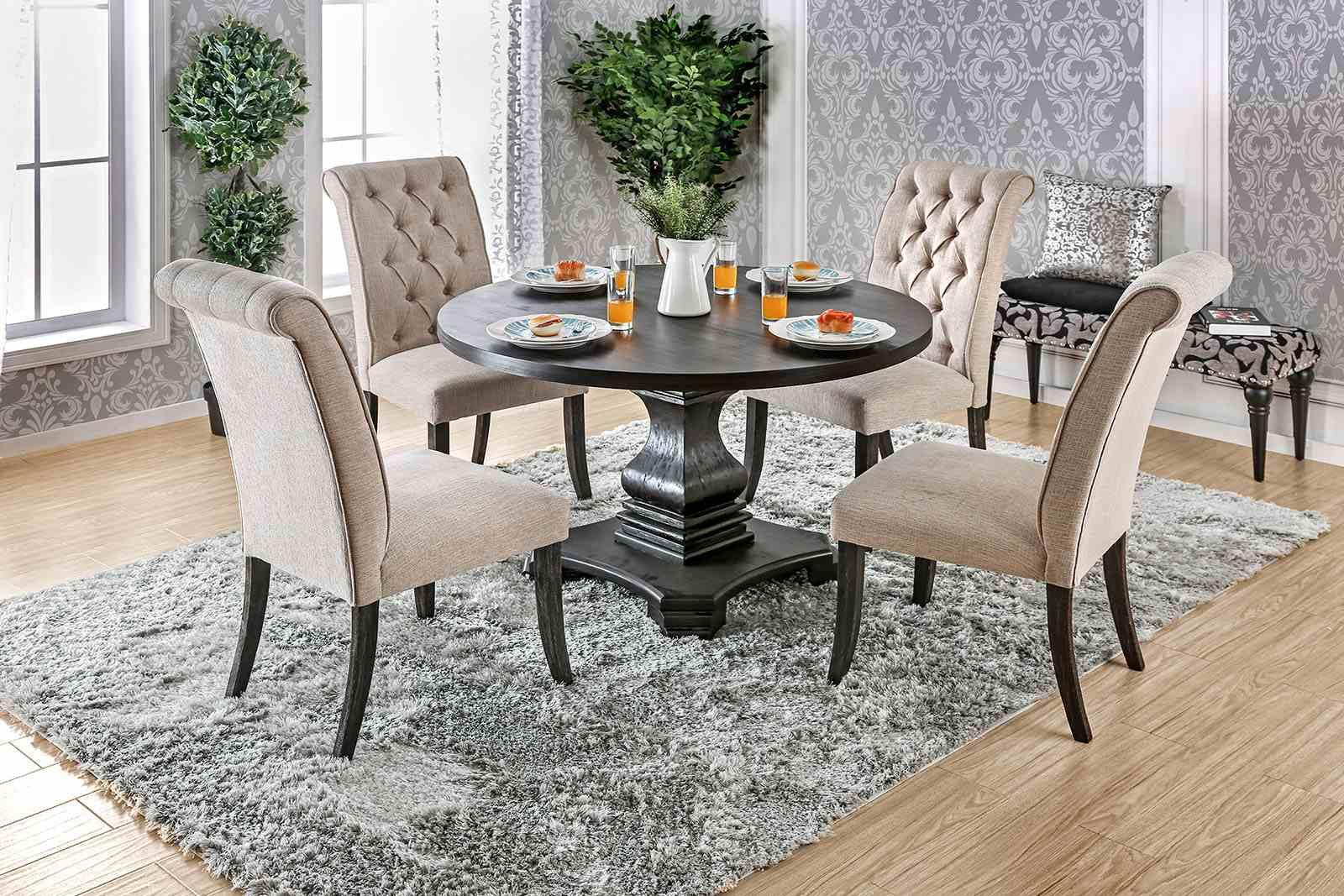 Nerissa Round Table, Antique Black