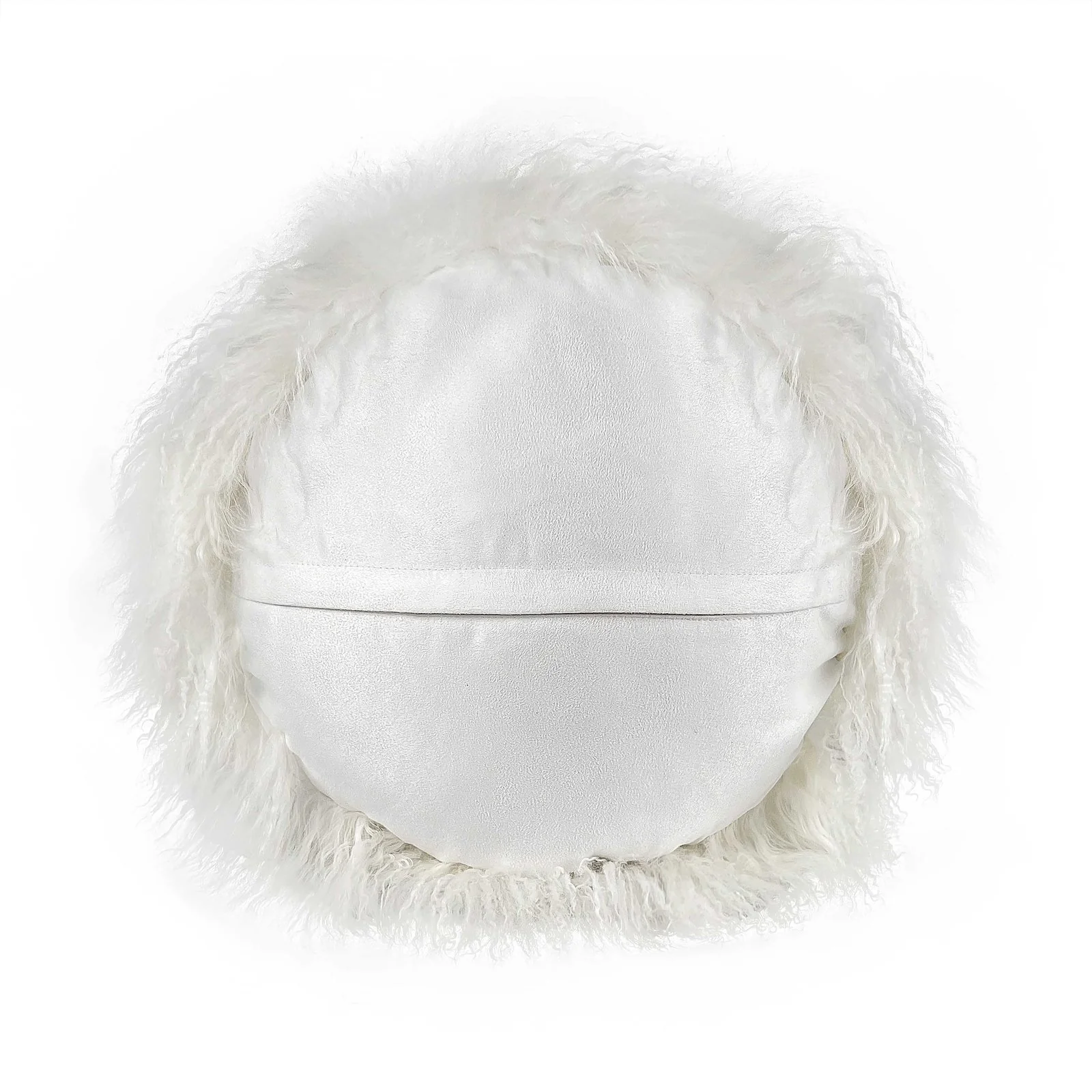 New Zealand White Sheepskin 16 Inch Round Pillow - Image 4