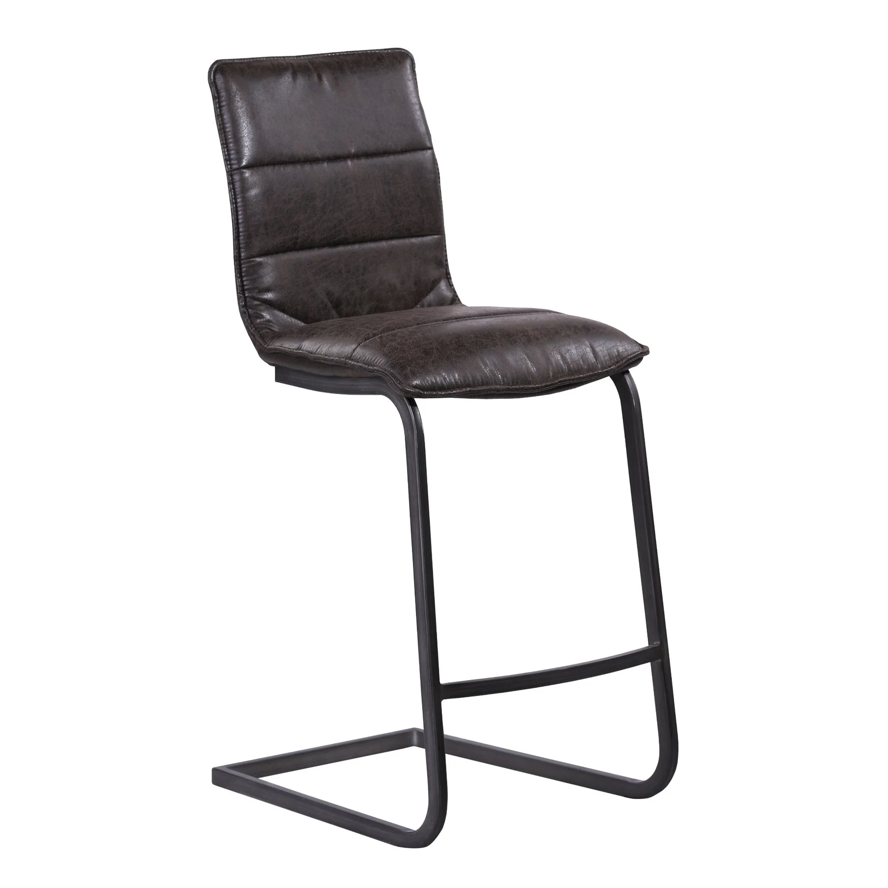 Newark Contemporary 30" Bar Height Barstool in Gray Powder Coated Finish and Espresso Fabric