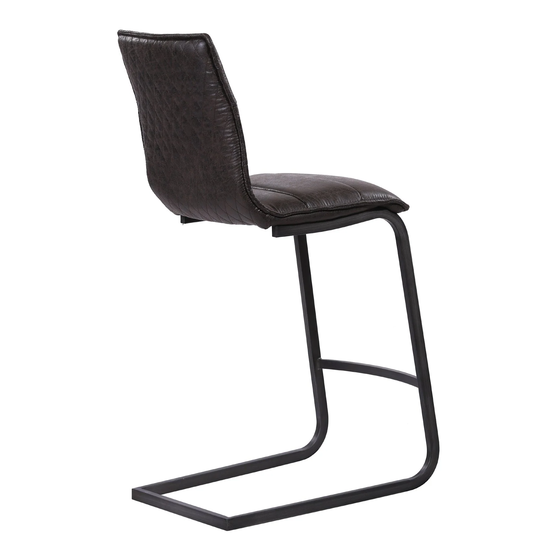 Newark Contemporary 30" Bar Height Barstool in Gray Powder Coated Finish and Espresso Fabric - Image 3