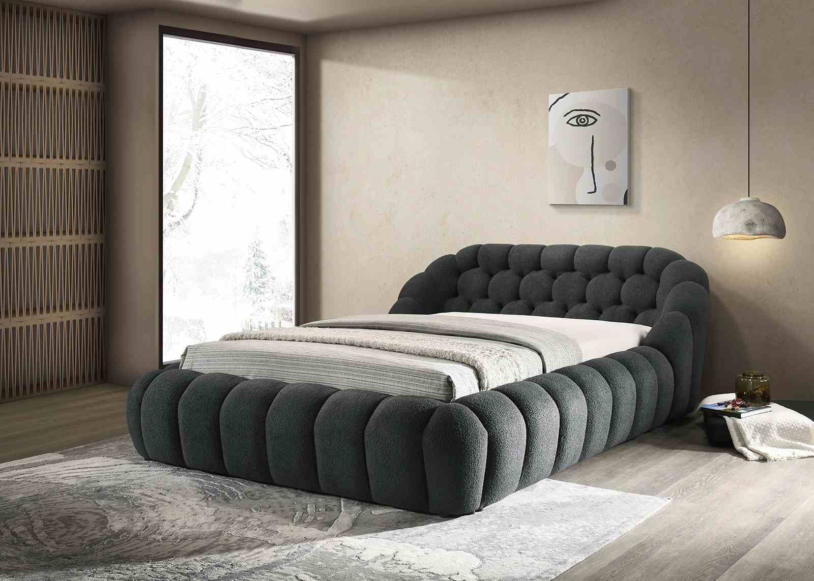 Newquay E.King Bed, Charcoal