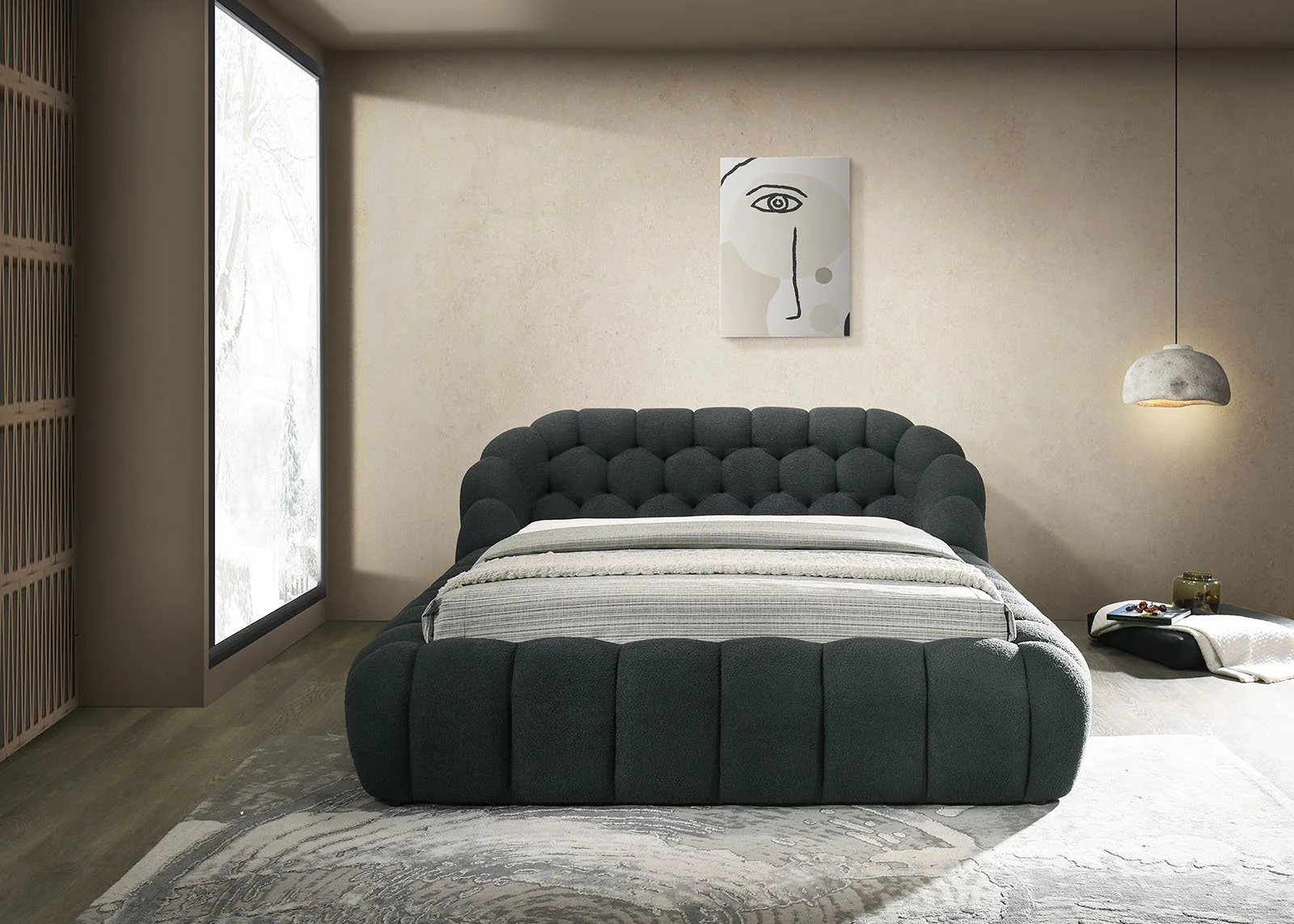 Newquay Queen Bed, Charcoal - Image 3