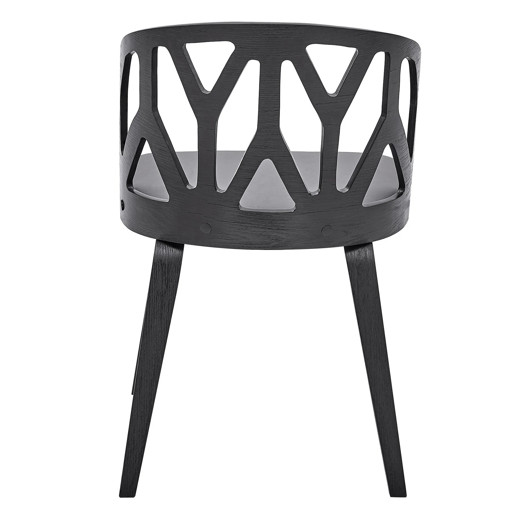 Nia Gray Faux Leather and Black Wood Dining Chairs - Set of 2 - Image 5
