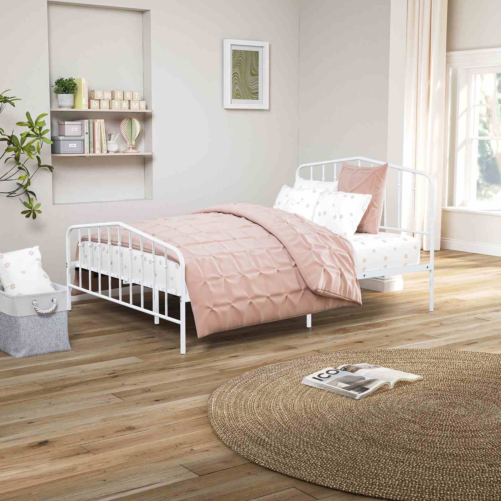 Nicoli Full Metal Bed, White