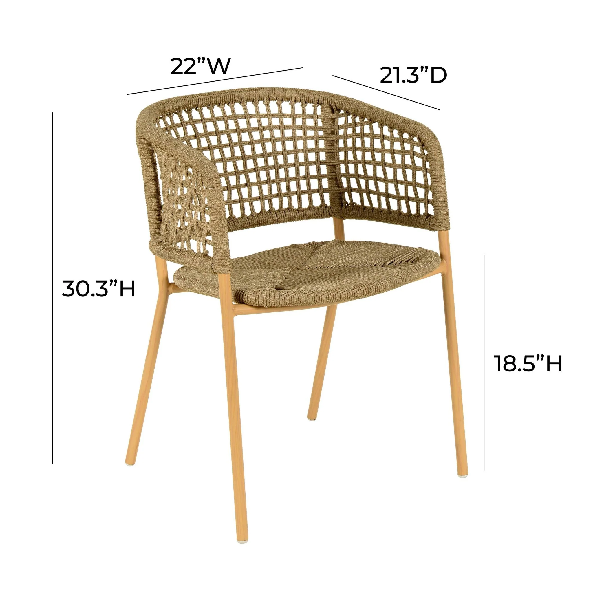 Niel Natural Oak Finish Outdoor Dining Chair - Image 6