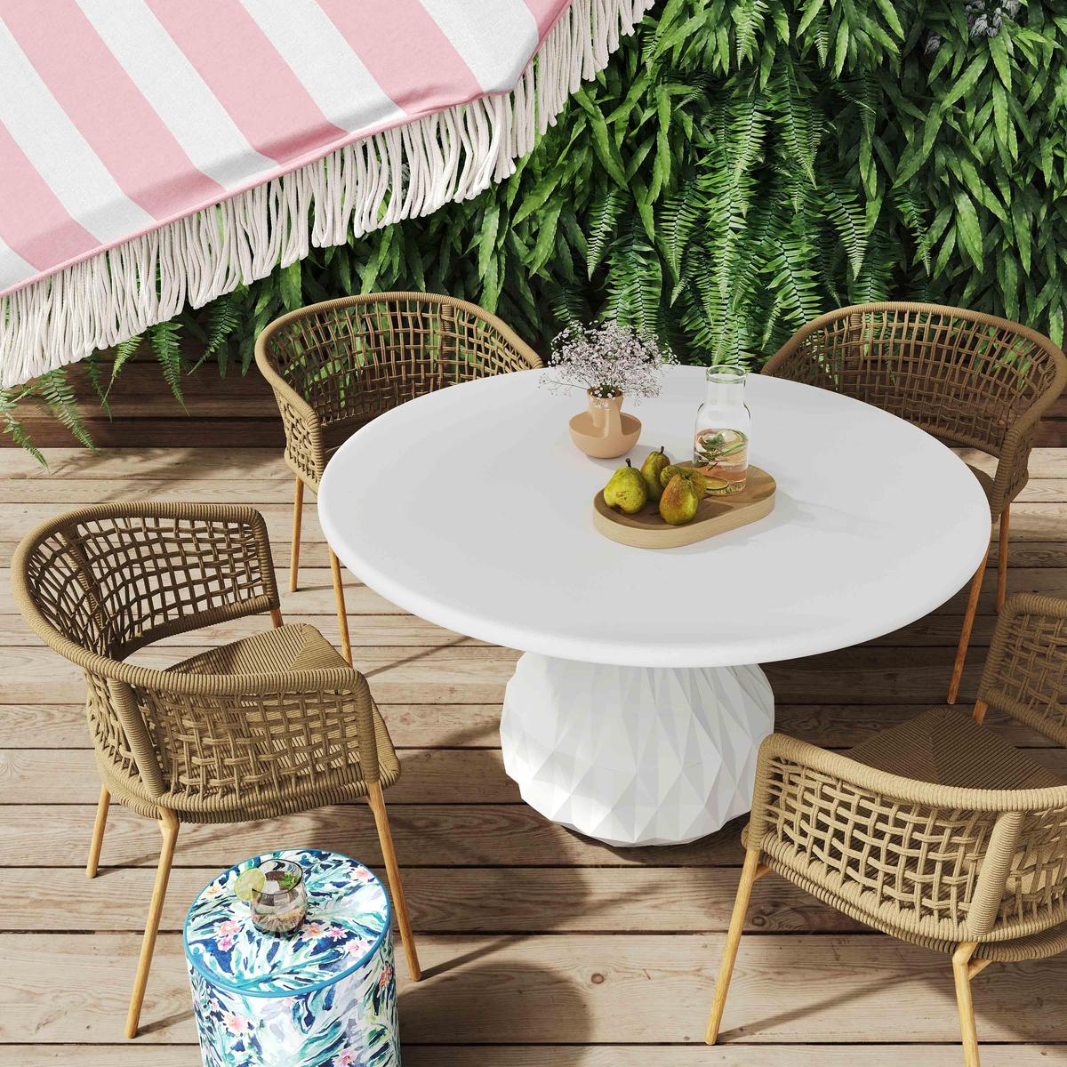 Niel Natural Oak Finish Outdoor Dining Chair - Image 7