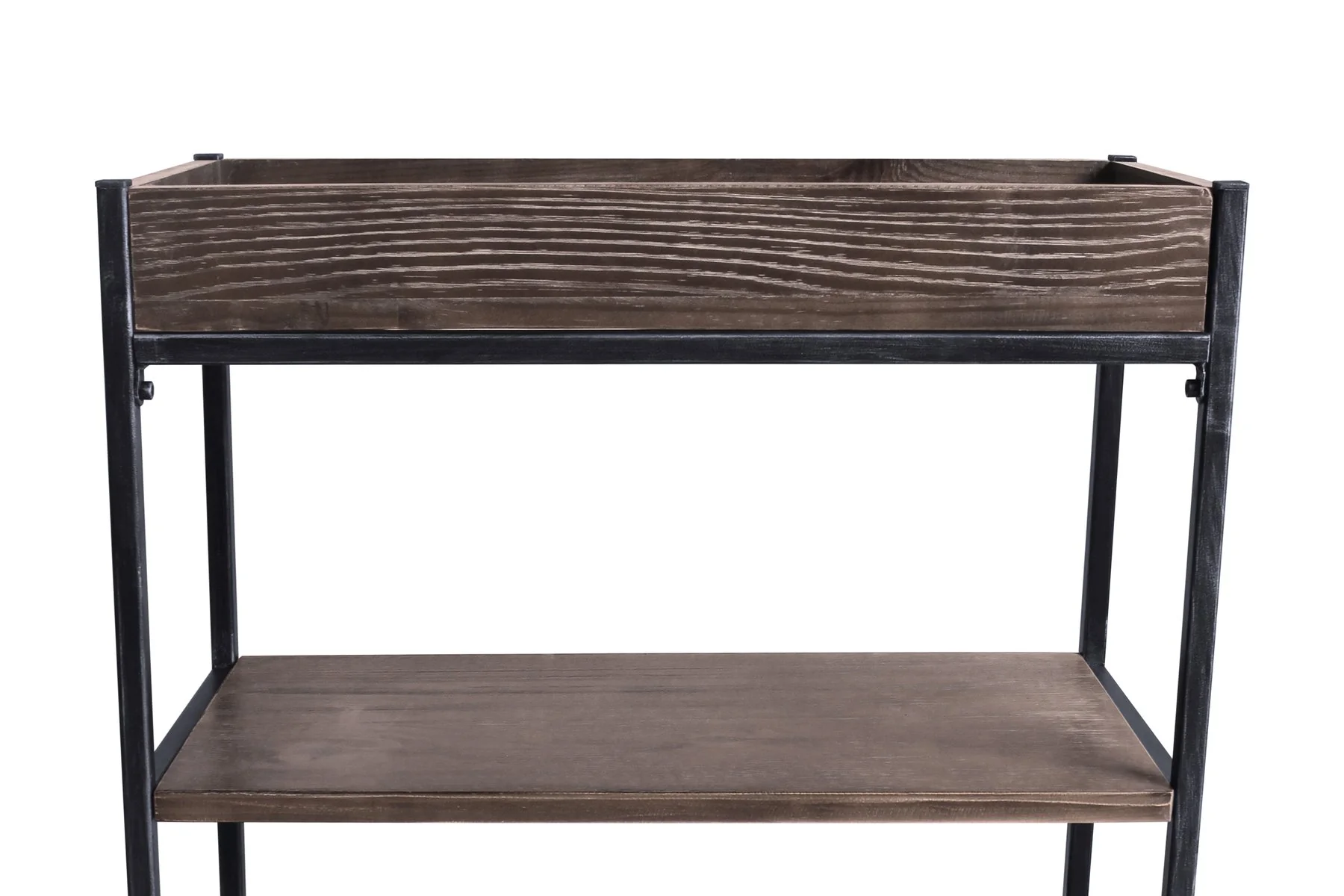 Niles Industrial Kitchen Cart in Industrial Gray and Pine Wood - Image 5