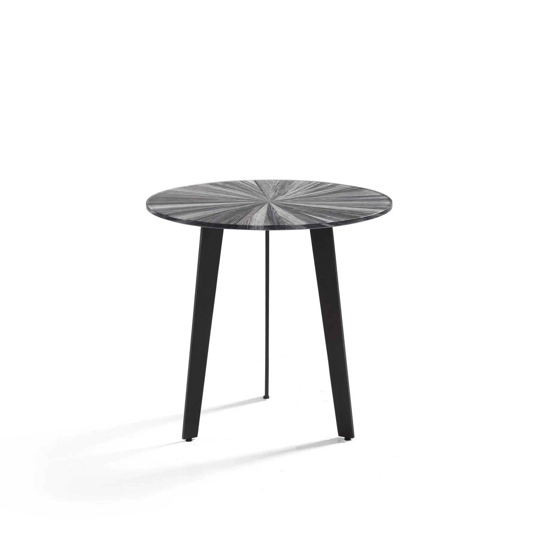 Nina Mid-Century 18.5 in. Round Gray Coffee Table with Tempered Glass Top - Image 3