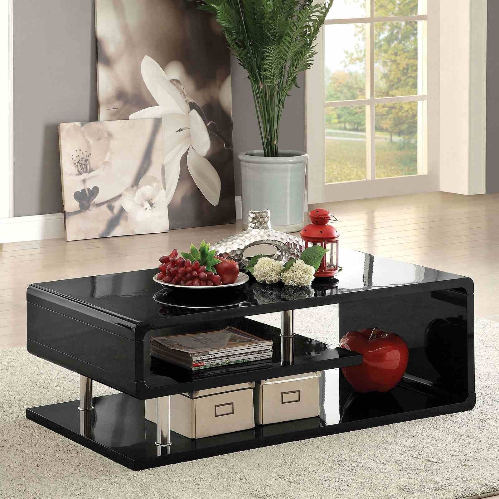 Ninove Coffee Table, Black/Chrome