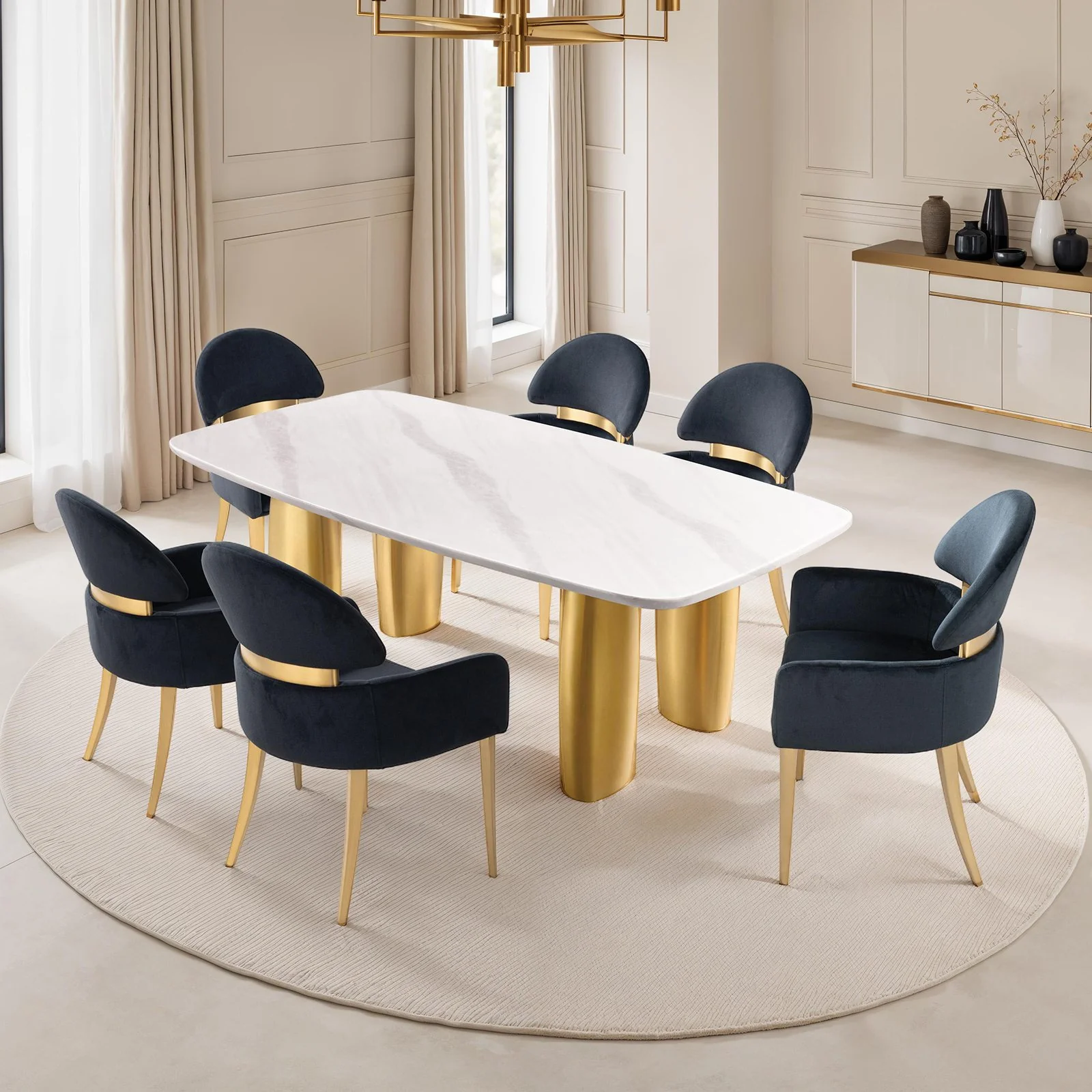 Northall 5 Pc. Dining Table Set, Black Chair