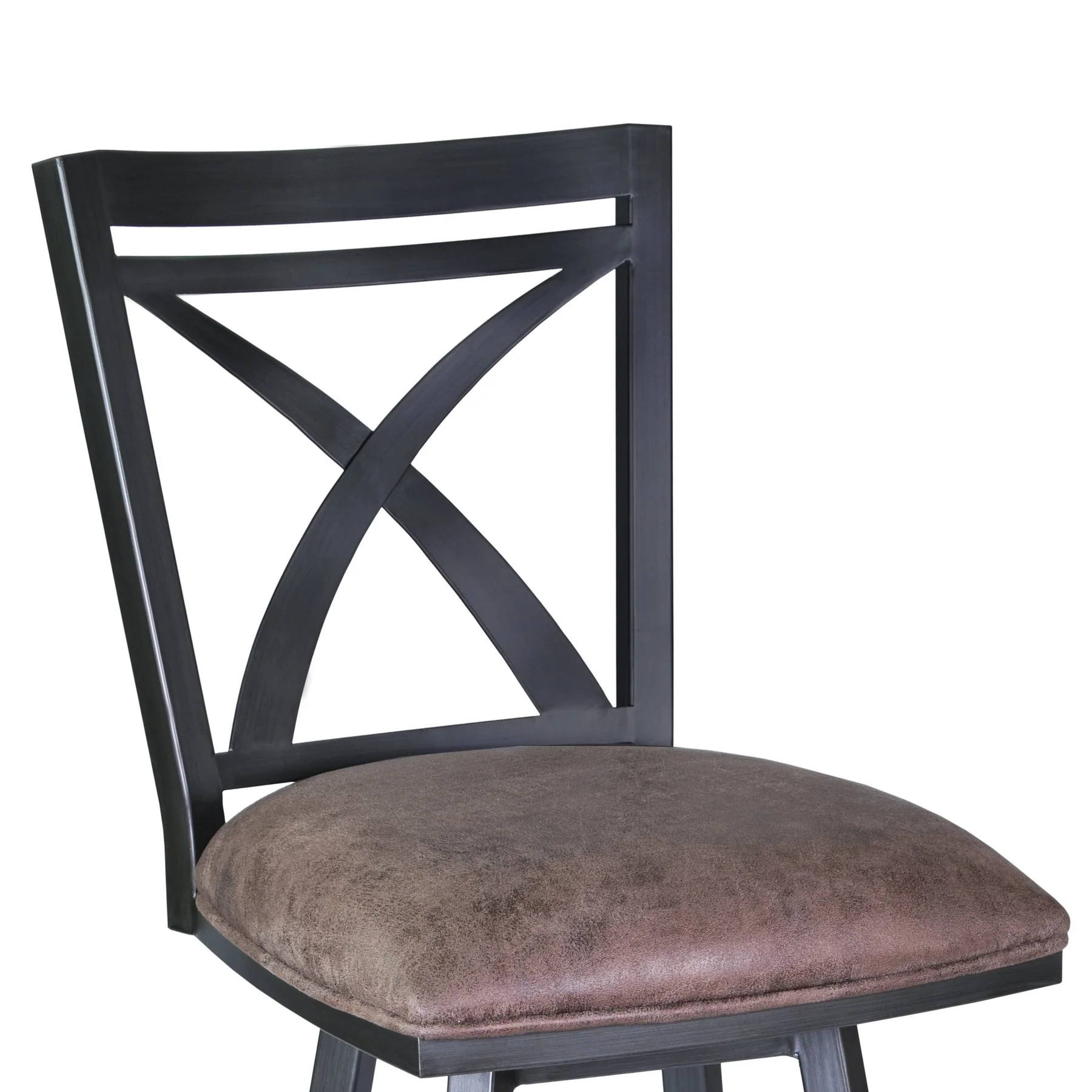 Nova 30" Bar Height Swivel Metal Barstool in Mineral finish with Bandero Tobacco - Image 3