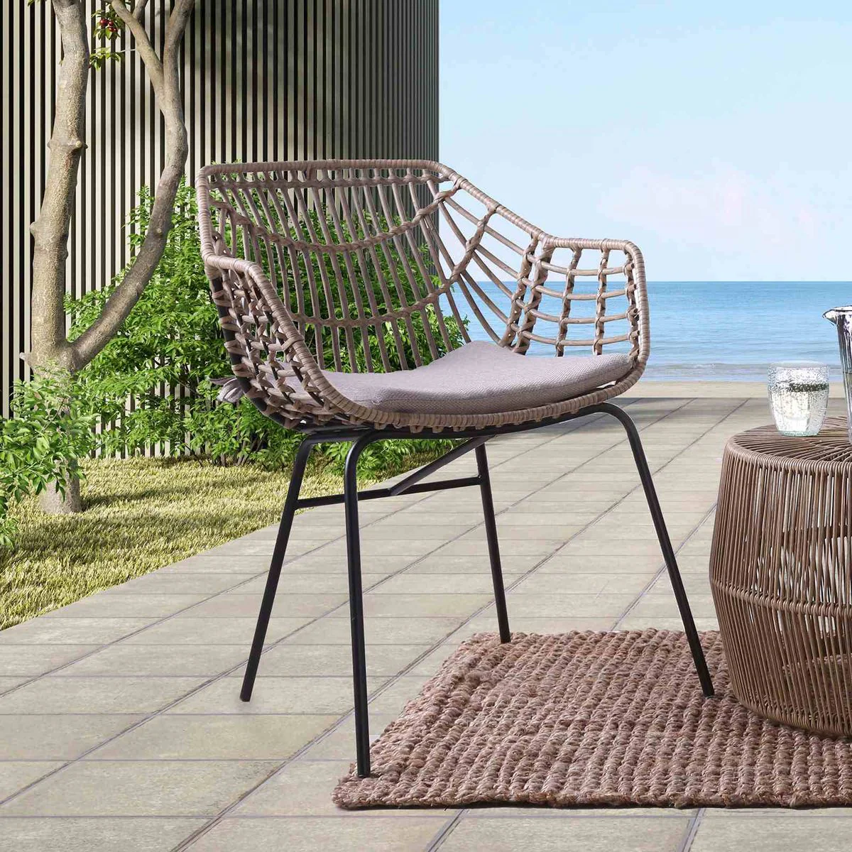Nya Outdoor Chair 4Pc/Carton, Natural