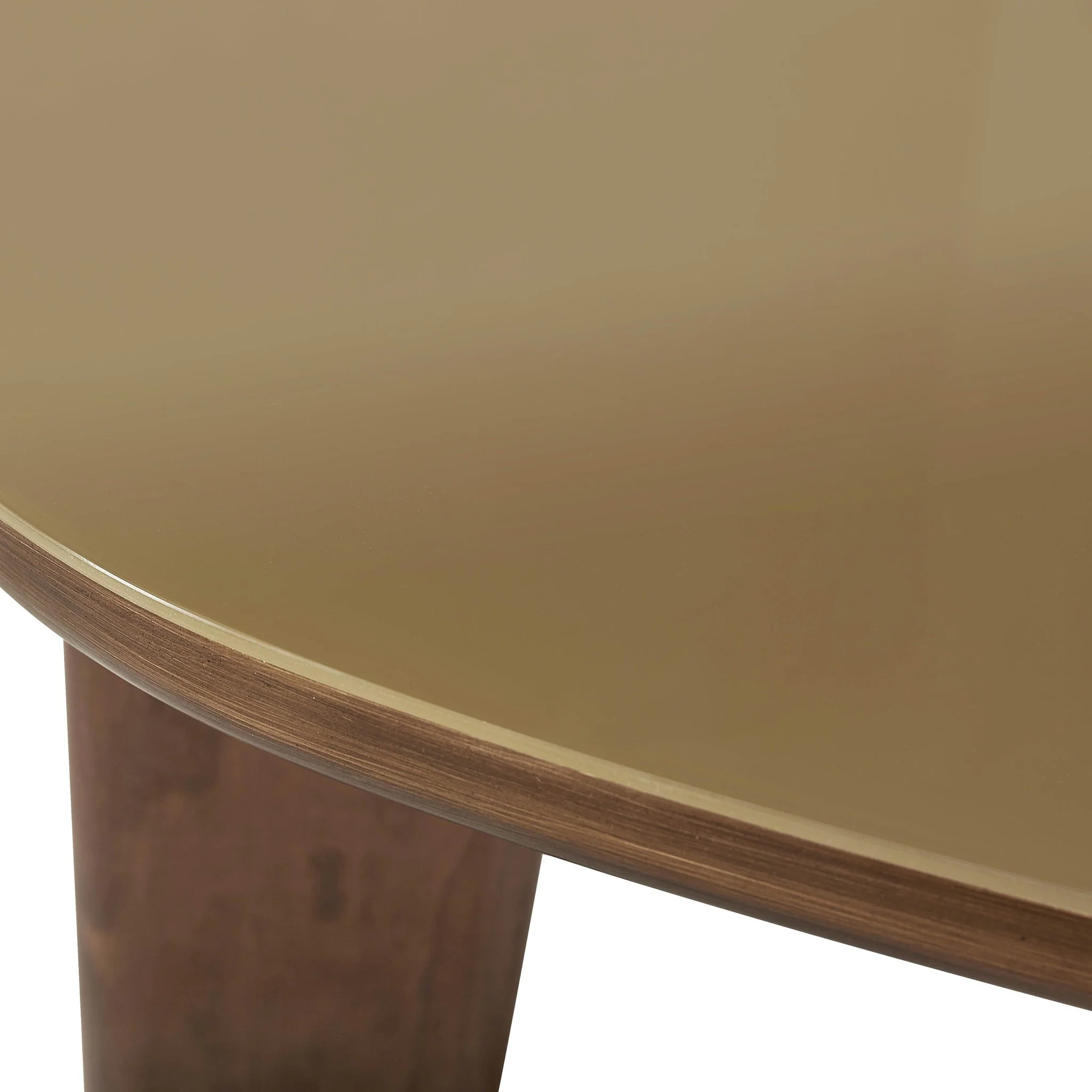 Oani Walnut and Glass Triangular Coffee Table - Image 6