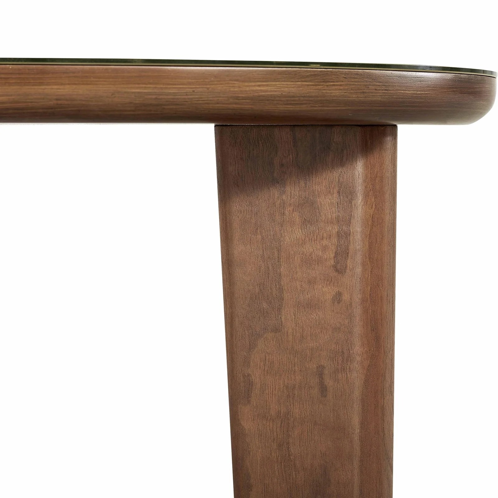 Oani Walnut and Glass Triangular Coffee Table - Image 8