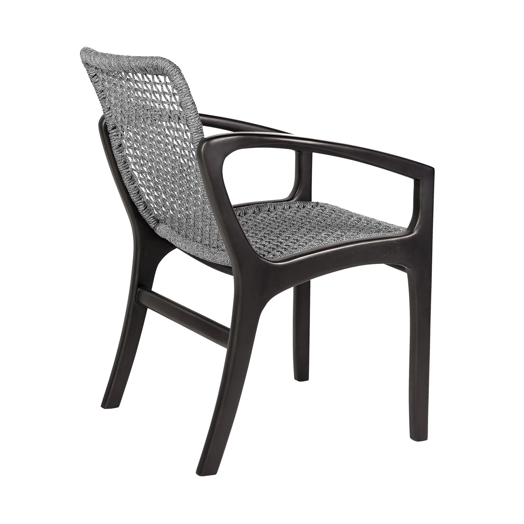 Oasis and Beckham 5 Piece Dining Set in Dark Eucalyptus Wood with Gray Rope - Image 3