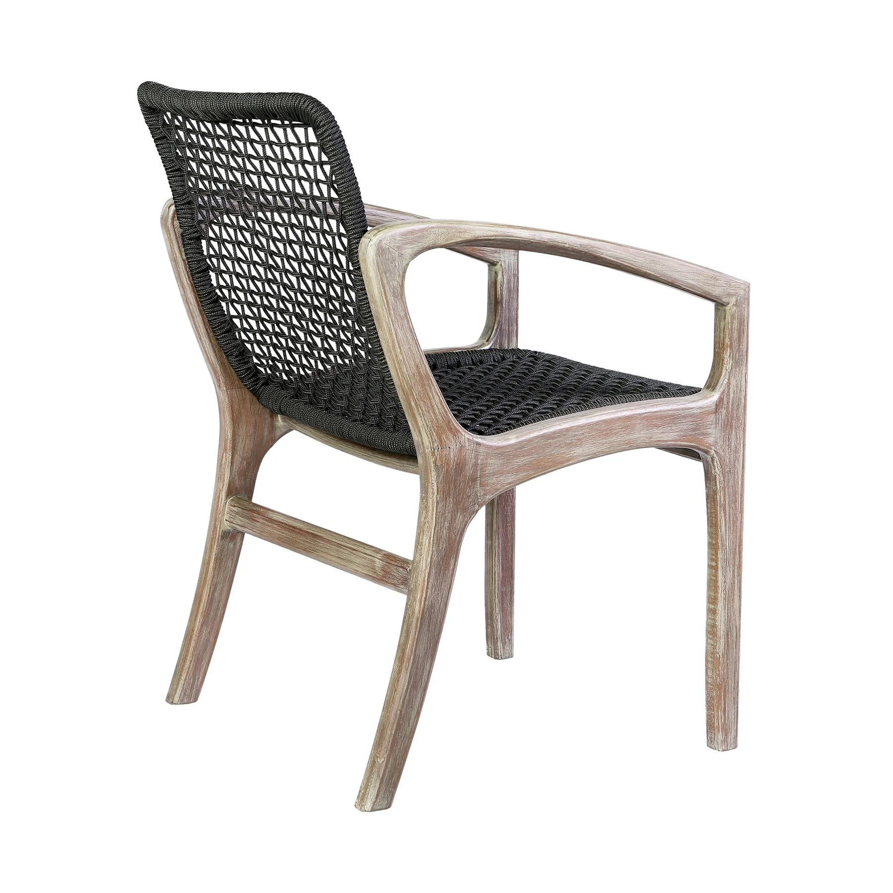 Oasis and Beckham 5 Piece Dining Set in Light Eucalyptus Wood with Charcoal Rope - Image 3