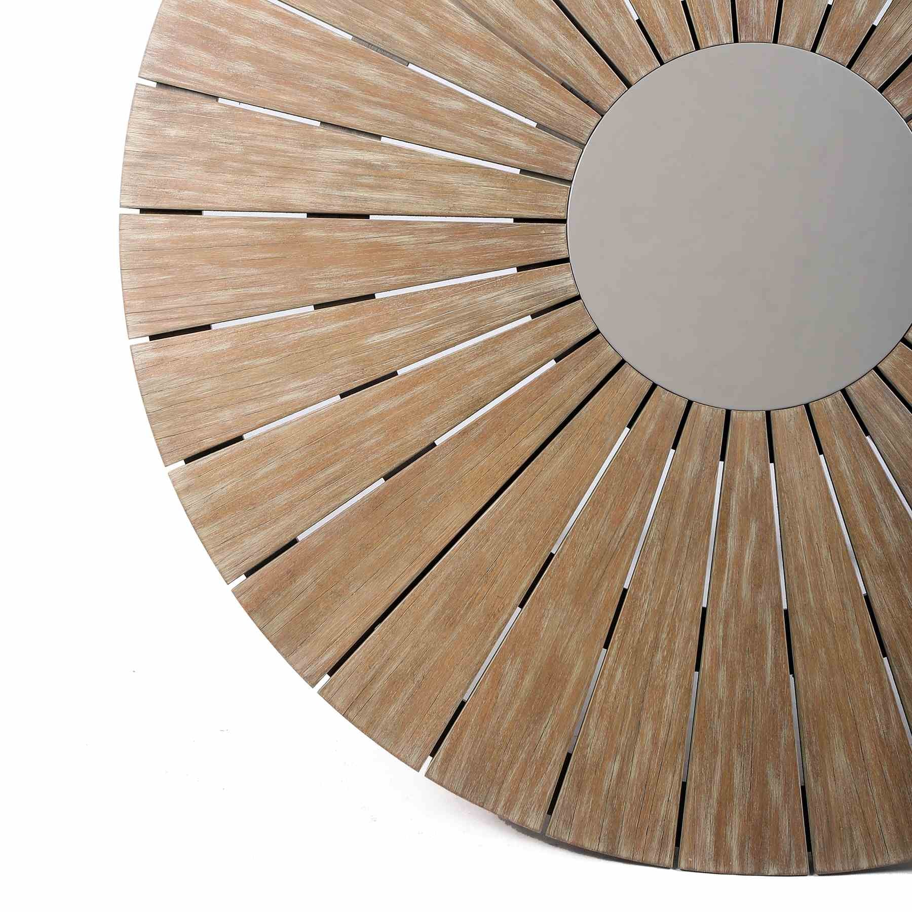 Oasis Outdoor Light Eucalyptus Wood and Stone Round Dining Table - Image 4