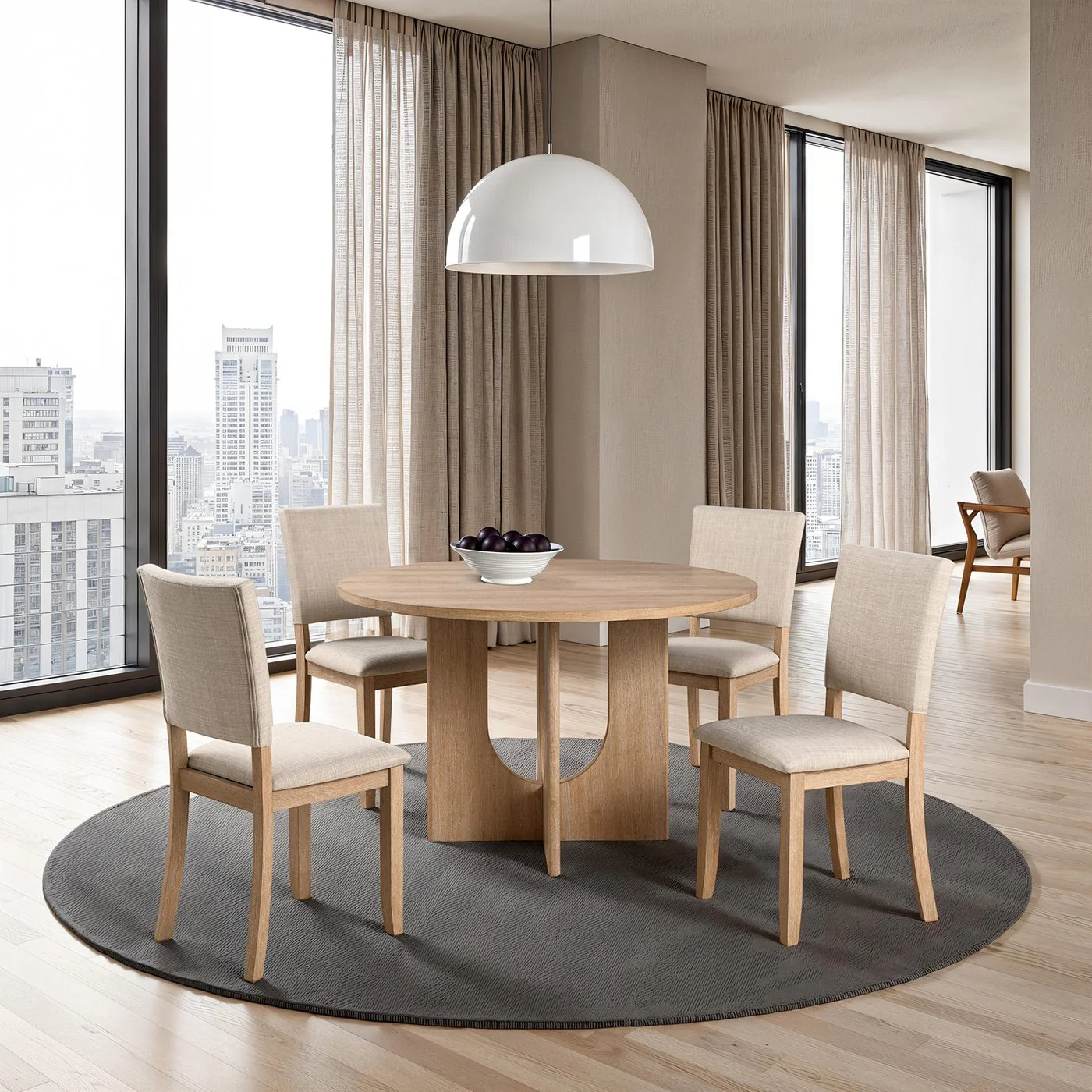 Oberto Round Dining Table, Natural - Image 2