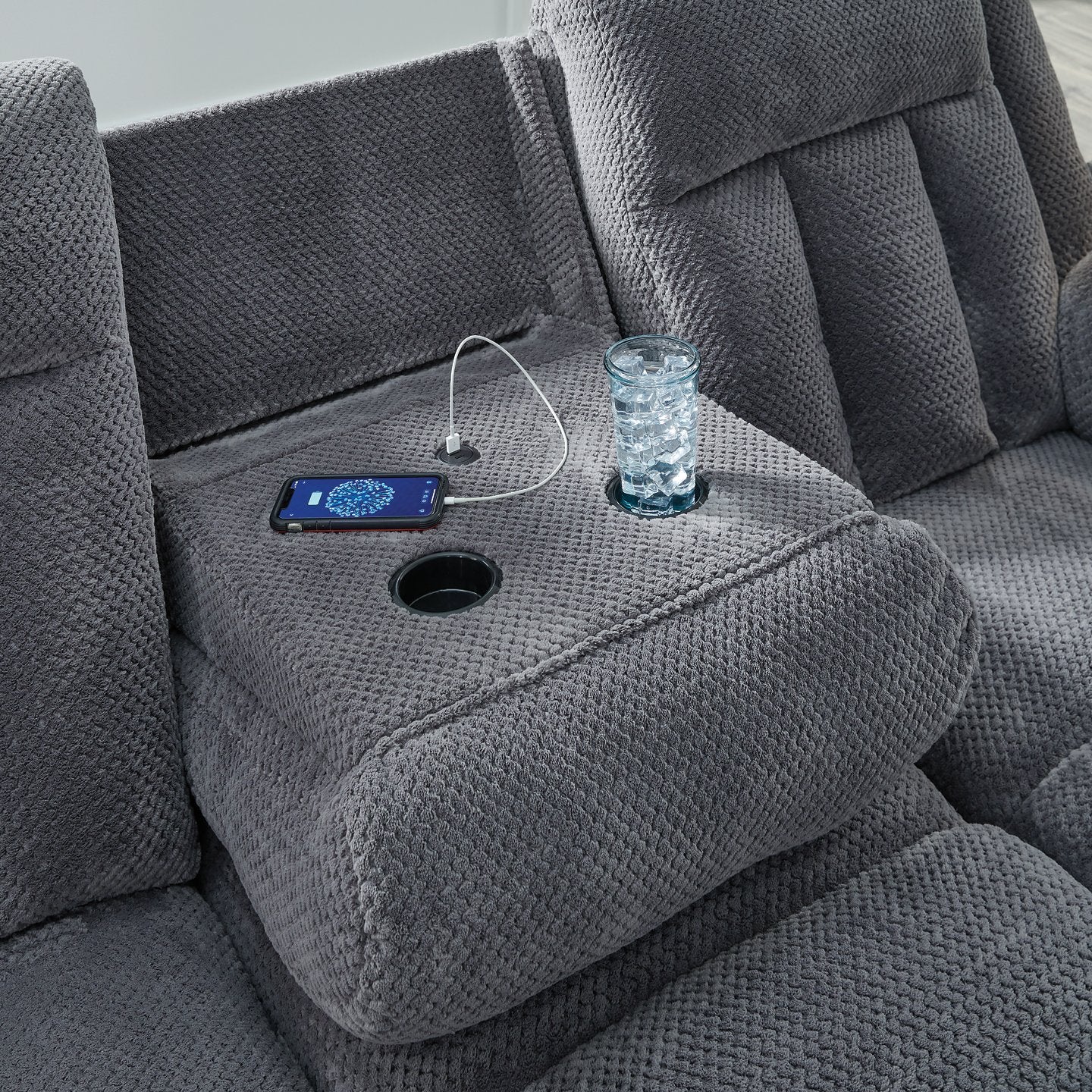 Observation Power Reclining Sofa with Drop Down Table - Image 8