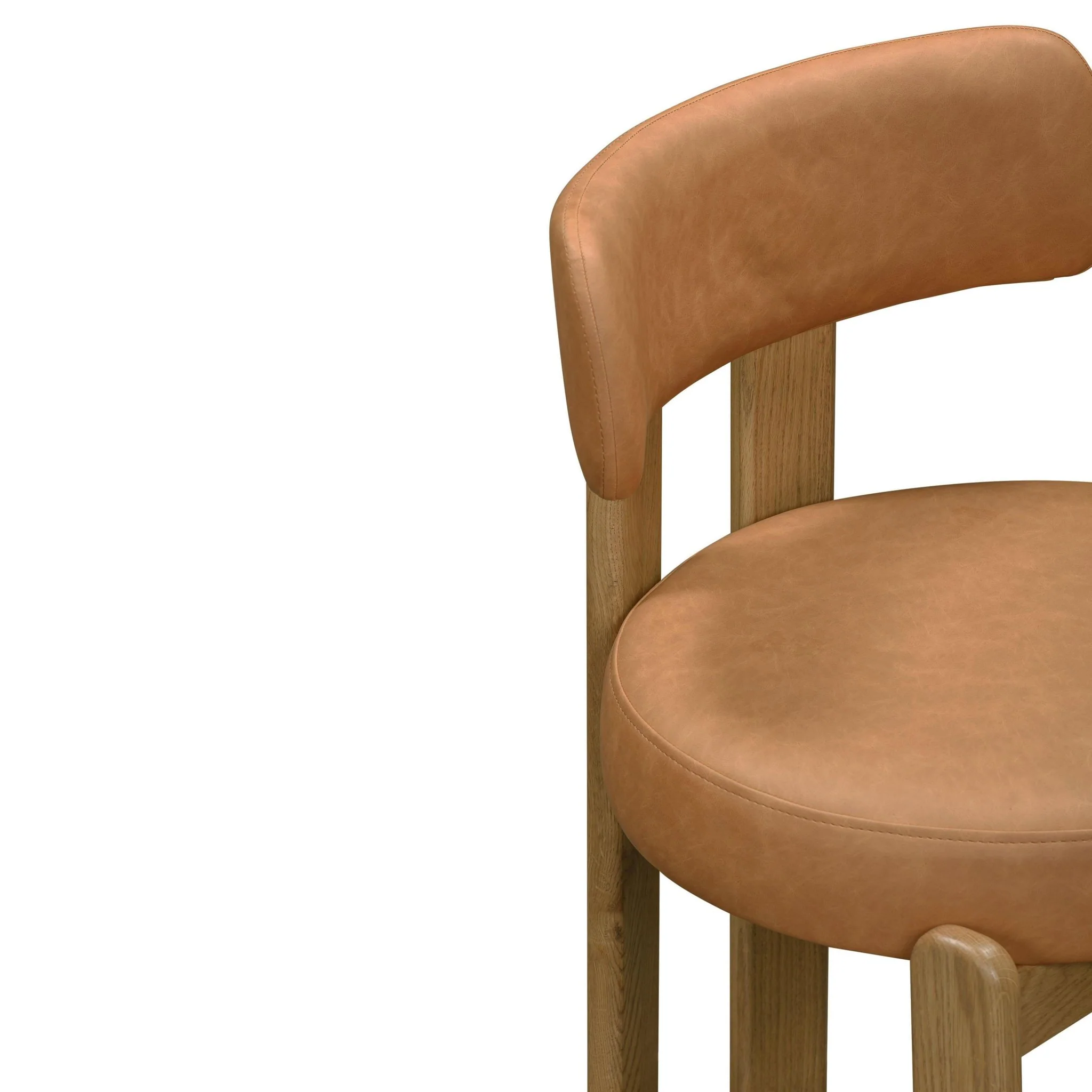Odessa Saddle Brown Vegan Leather Dining Chair - Image 6