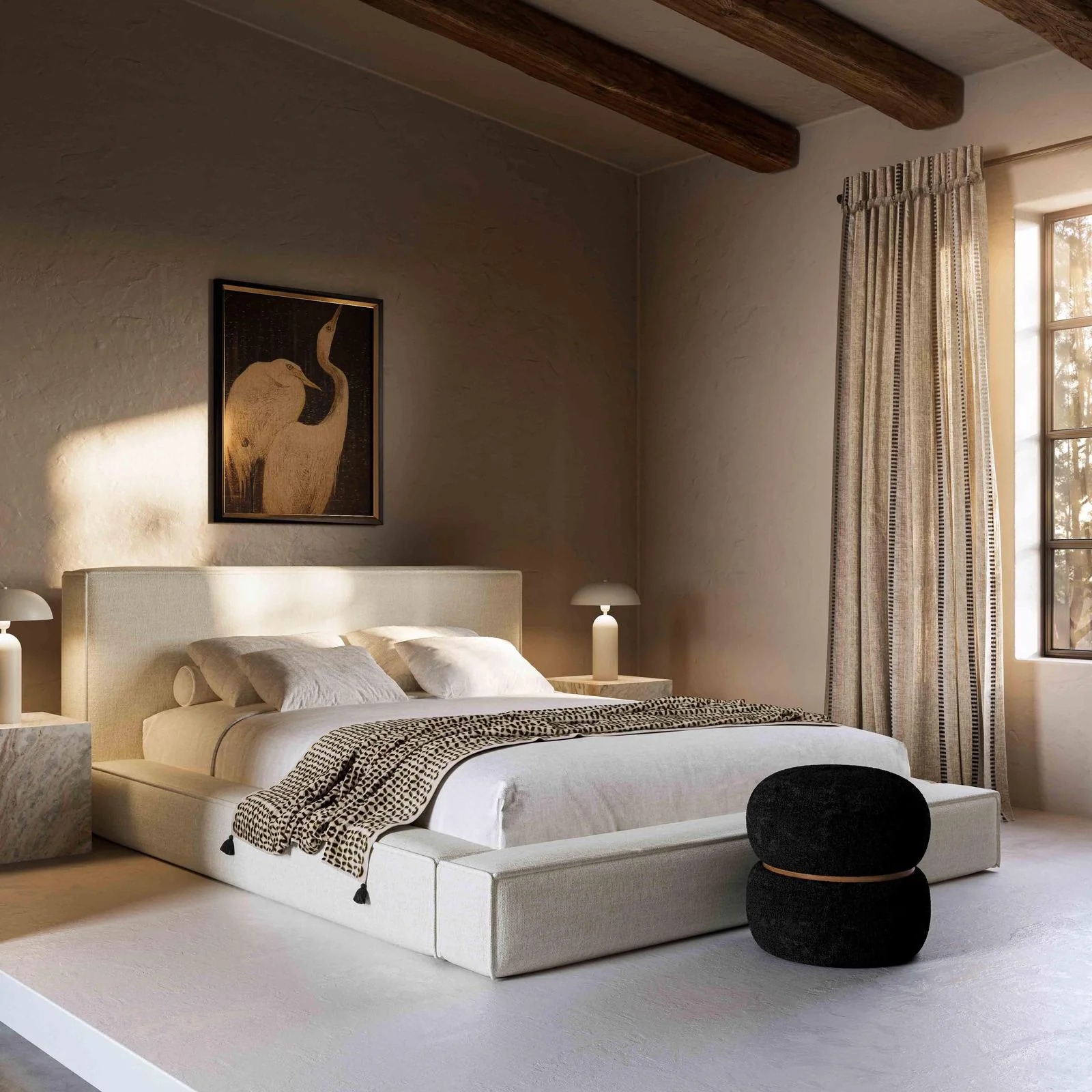 Olafur Cream Linen King Bed - Image 2