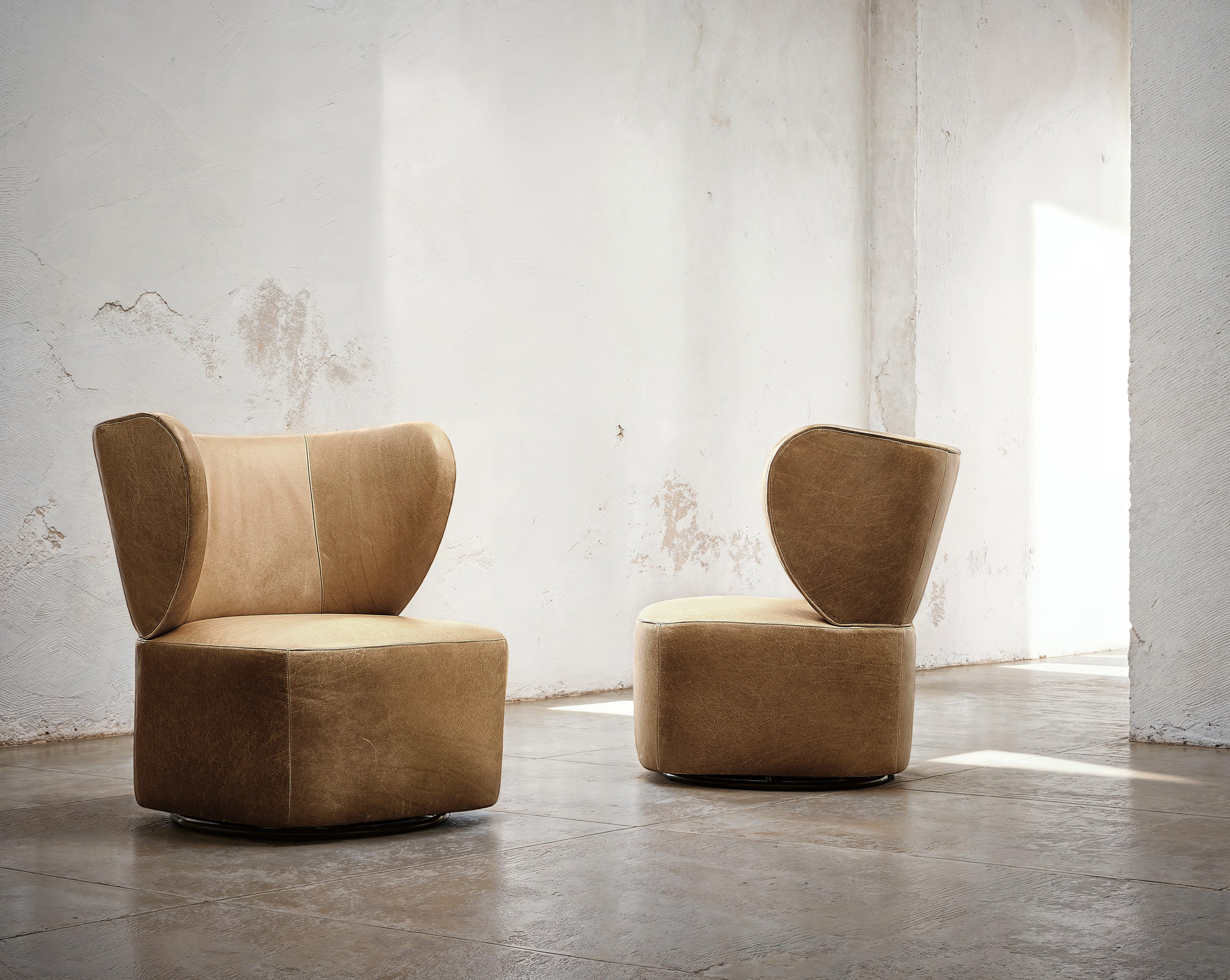 Oliver Leather Swivel Chair - Image 6