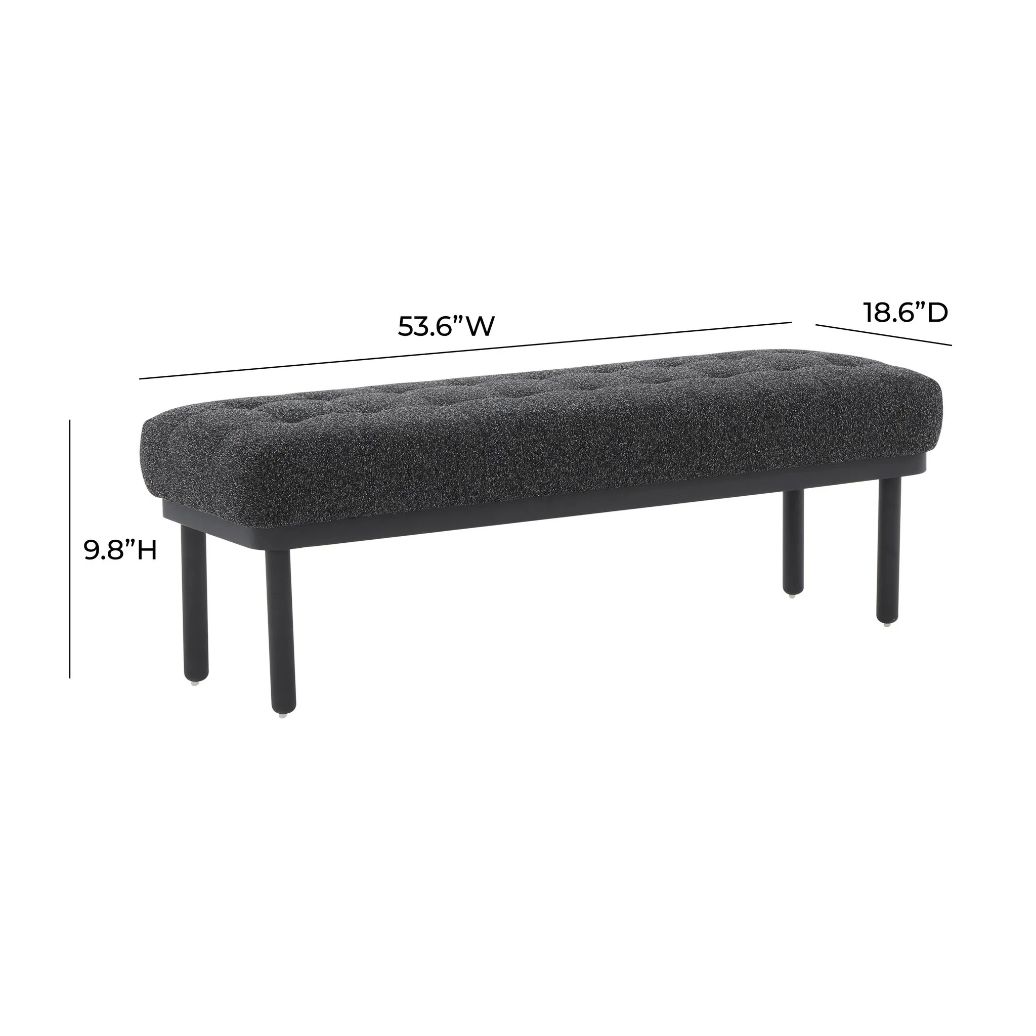 Olivia Black Boucle Bench - Image 6