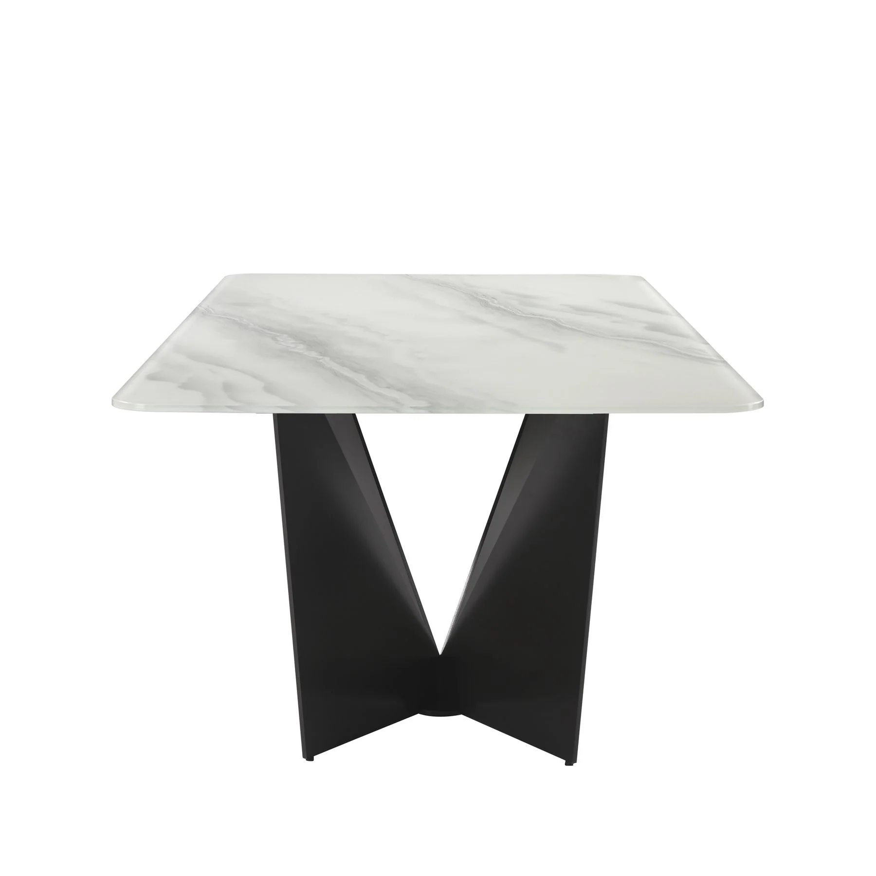 Olivia Modern 7-Piece Dining Set with Plum Upholstered Chairs and Tempered Glass Tabletop - Image 3