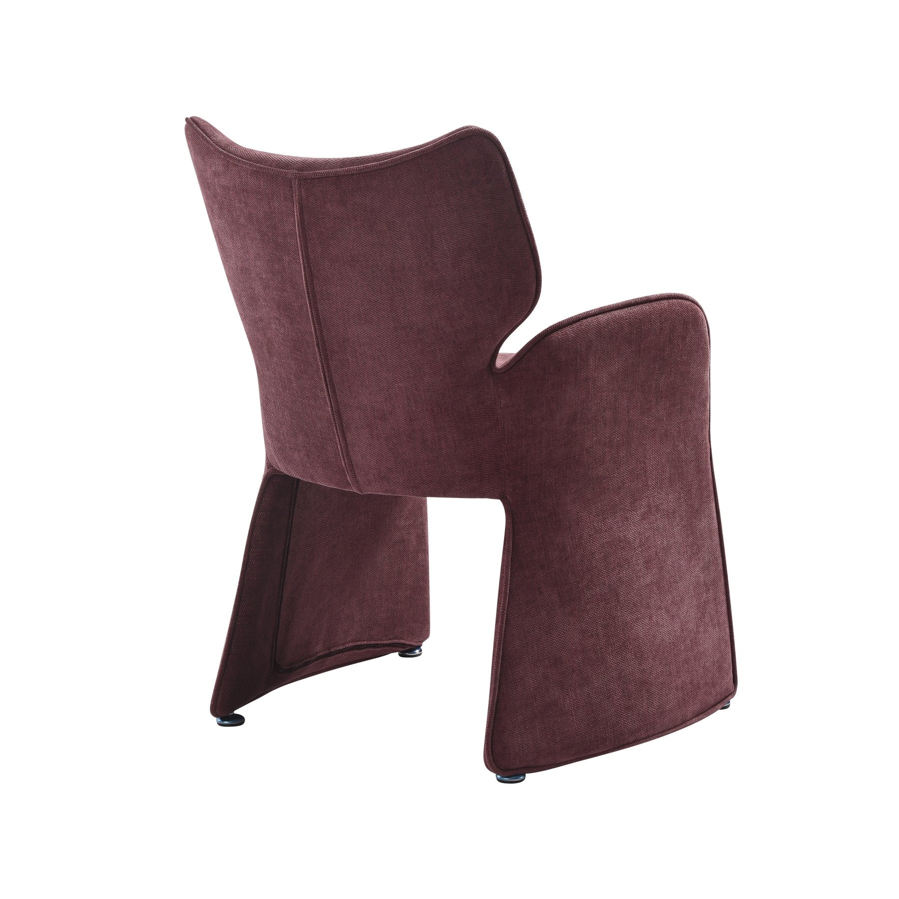 Olivia Modern 8-Piece Dining Set with Tempered Glass Table, Plum Upholstered Armchairs, and 3-Door Sideboard - Image 11