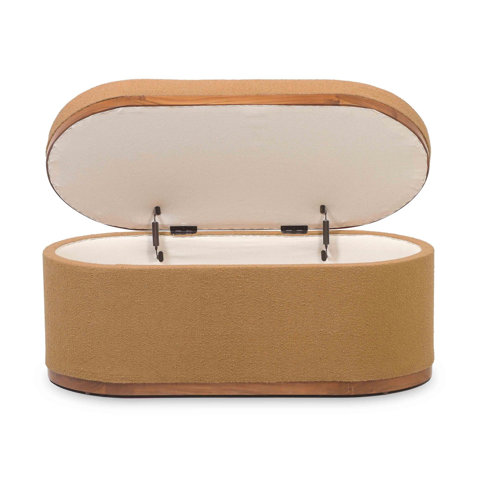 Olivier Peach Boucle Oval Storage Ottoman - Image 3