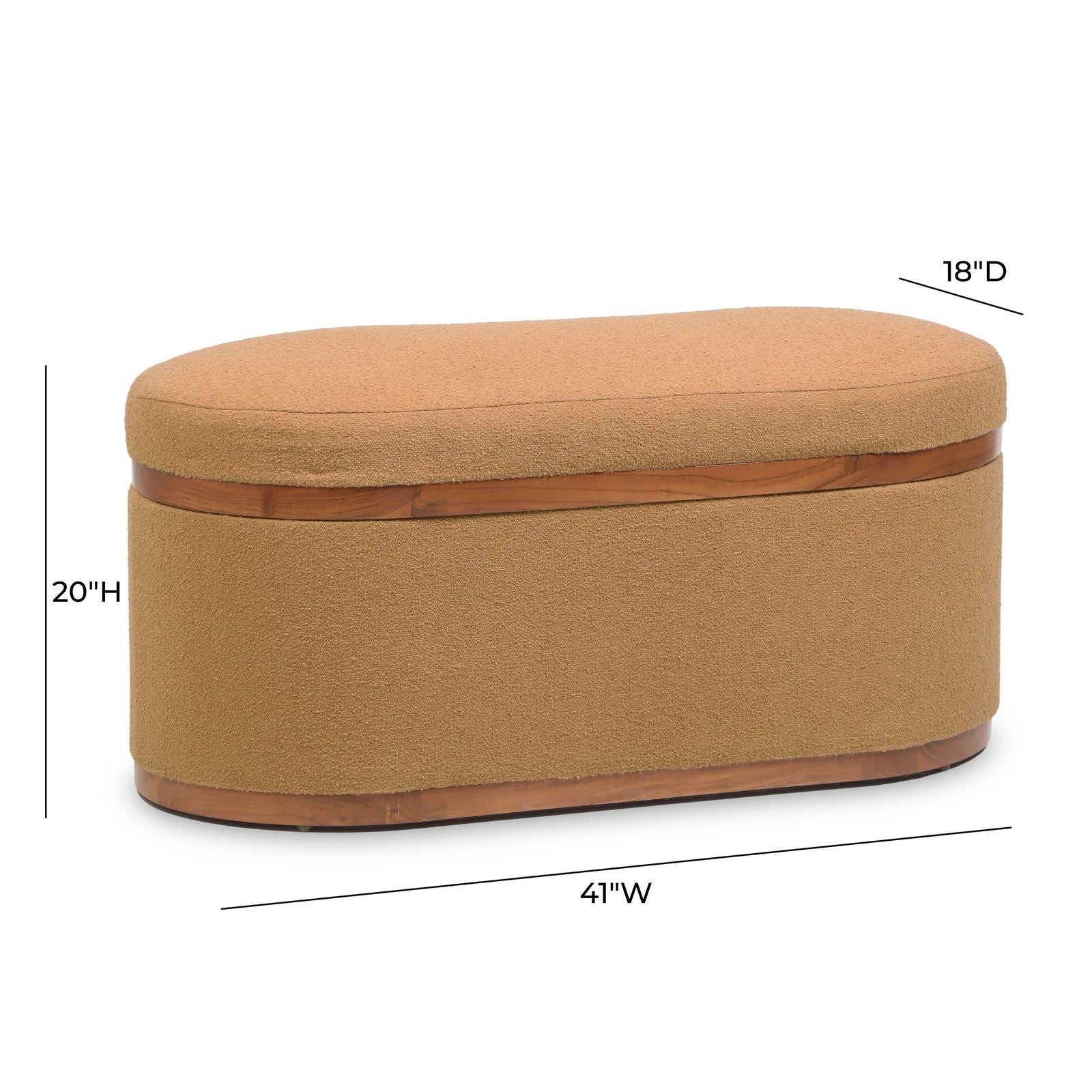Olivier Peach Boucle Oval Storage Ottoman - Image 9