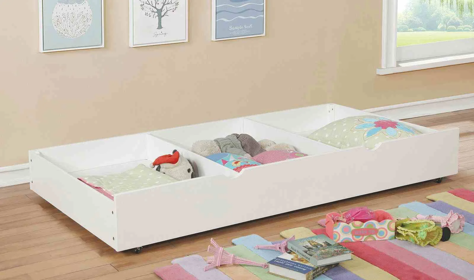 Omnus Trundle w/ 2 Dividers, White - Image 2