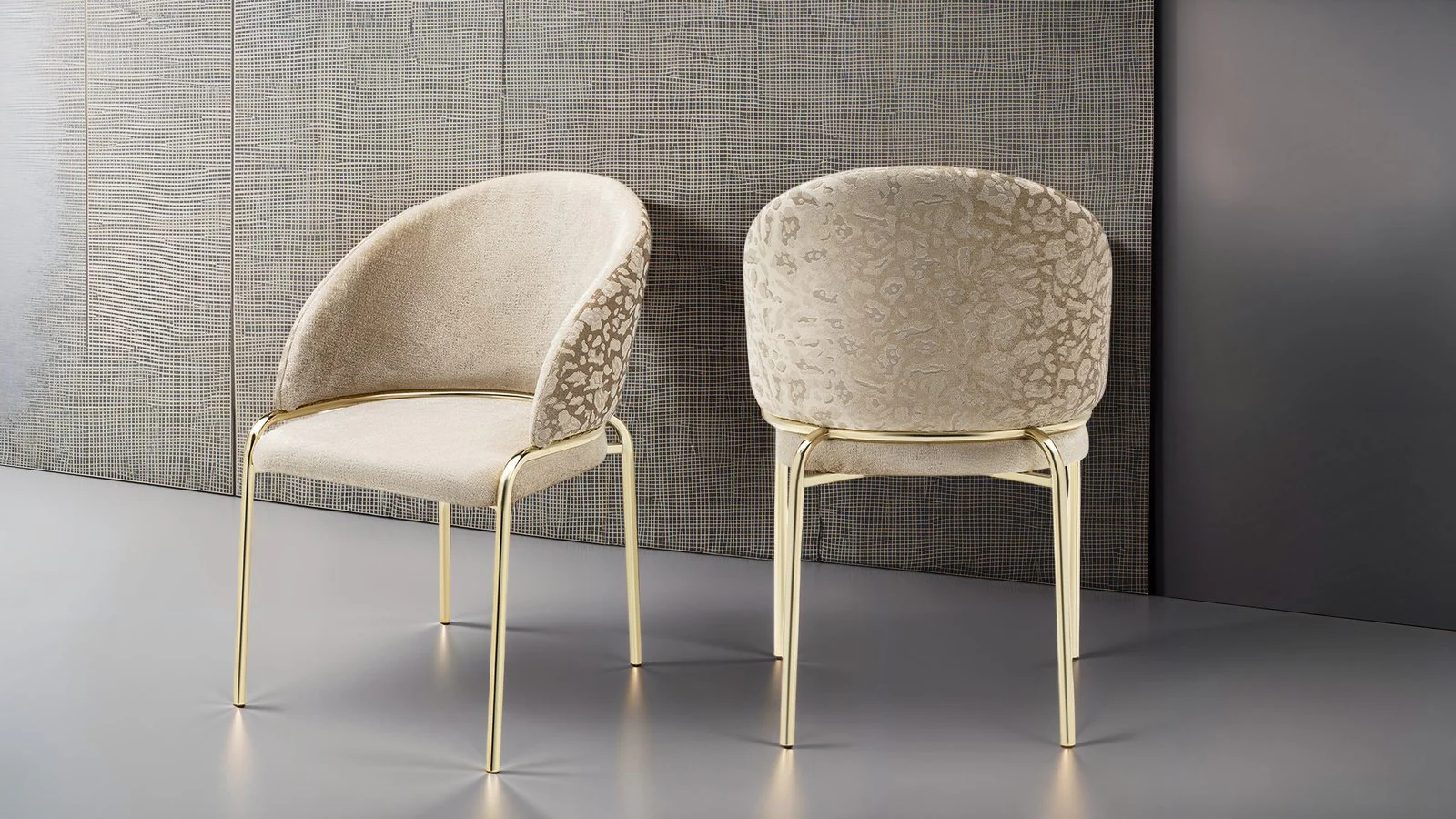 ONYX Gold Legs Beige - 2 Chairs Per Box