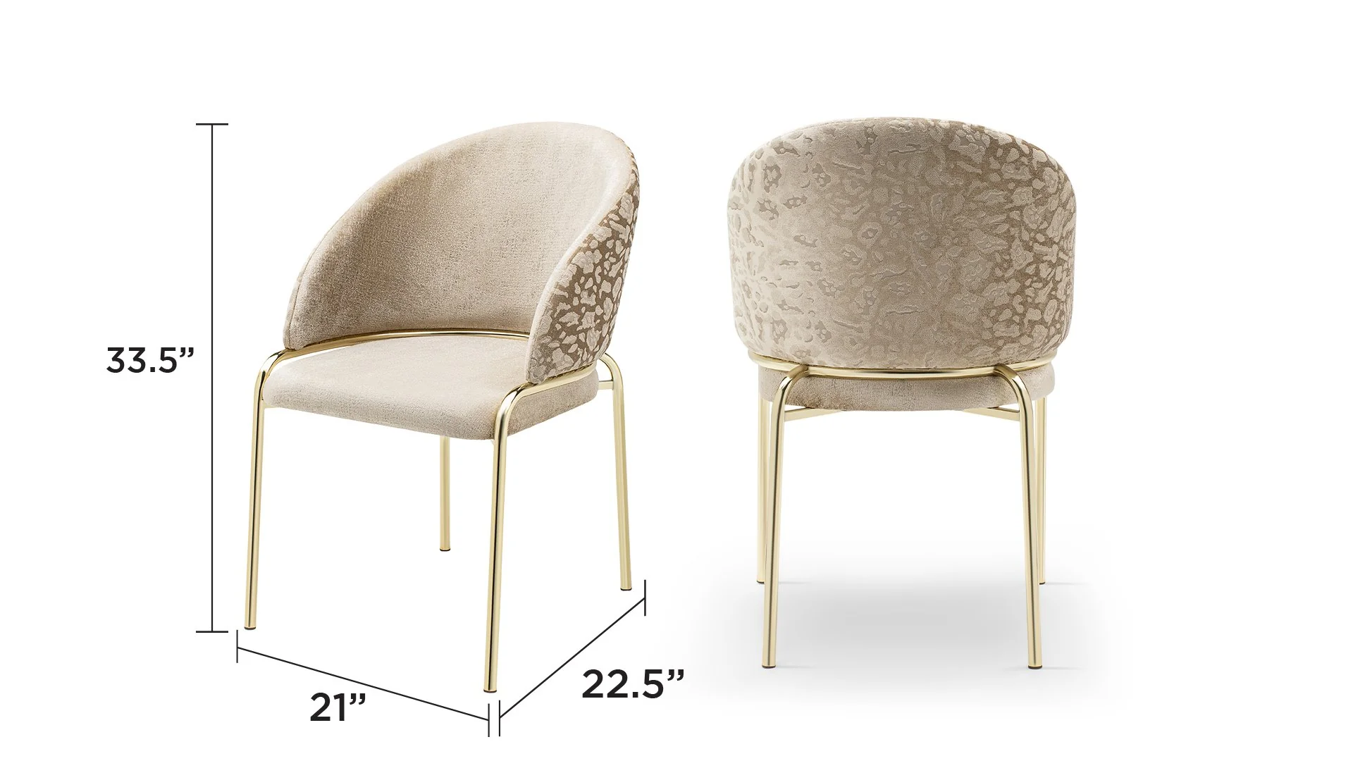 ONYX Gold Legs Beige - 2 Chairs Per Box - Image 2