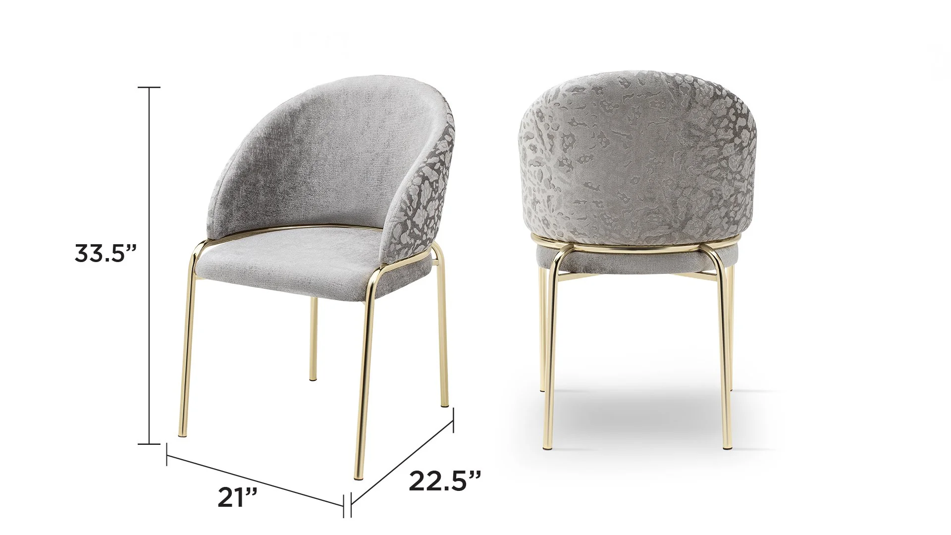 ONYX Gold Legs Dark Gray - 2 Chairs Per Box - Image 2
