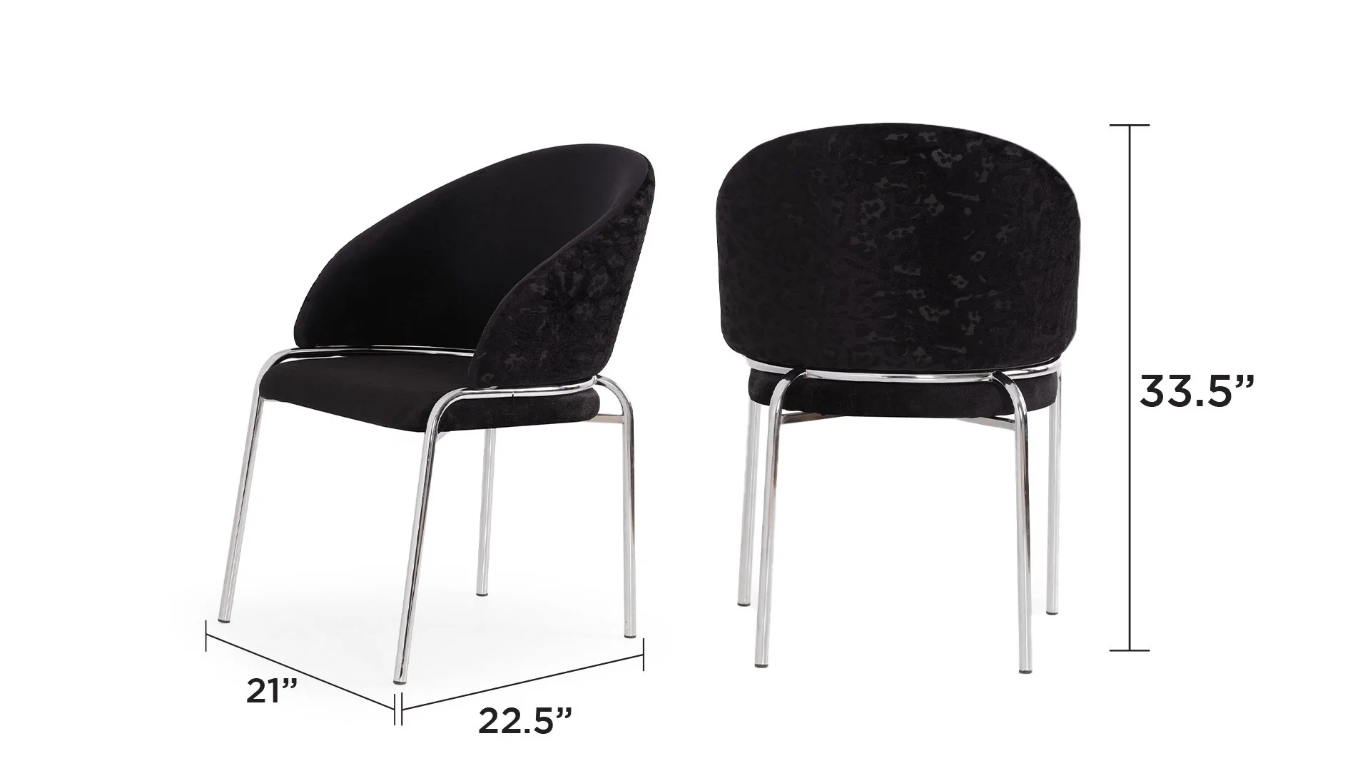 ONYX Steel Legs Black - 2 Chairs Per Box - Image 2