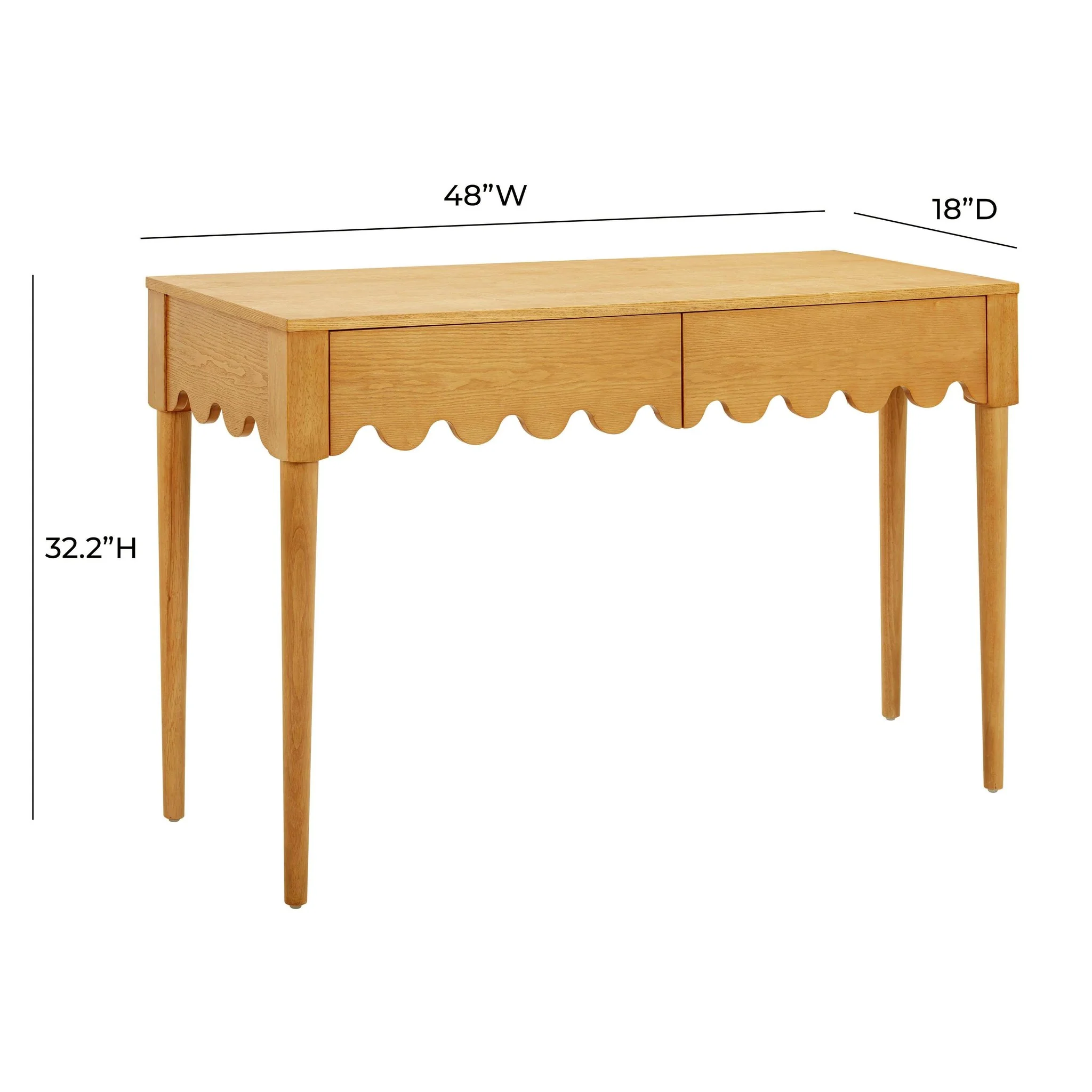 Oodle Natural Ash 2-Drawer Desk - Image 7