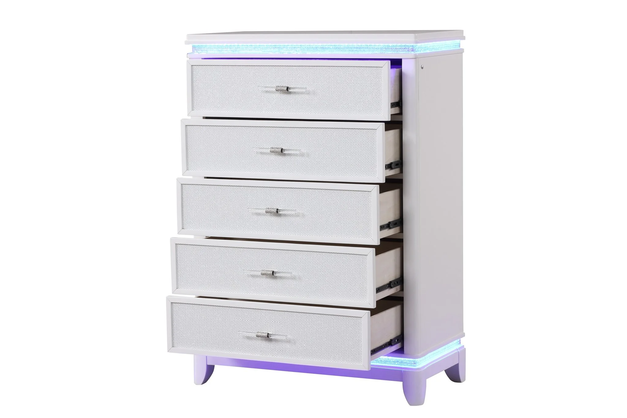 Opium King 5 Pc Bedroom Set Milky White - Image 20