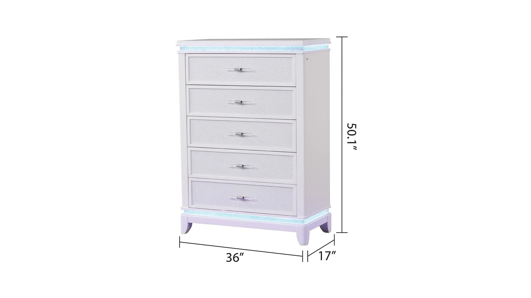 Opium King 5 Pc Bedroom Set Milky White - Image 22